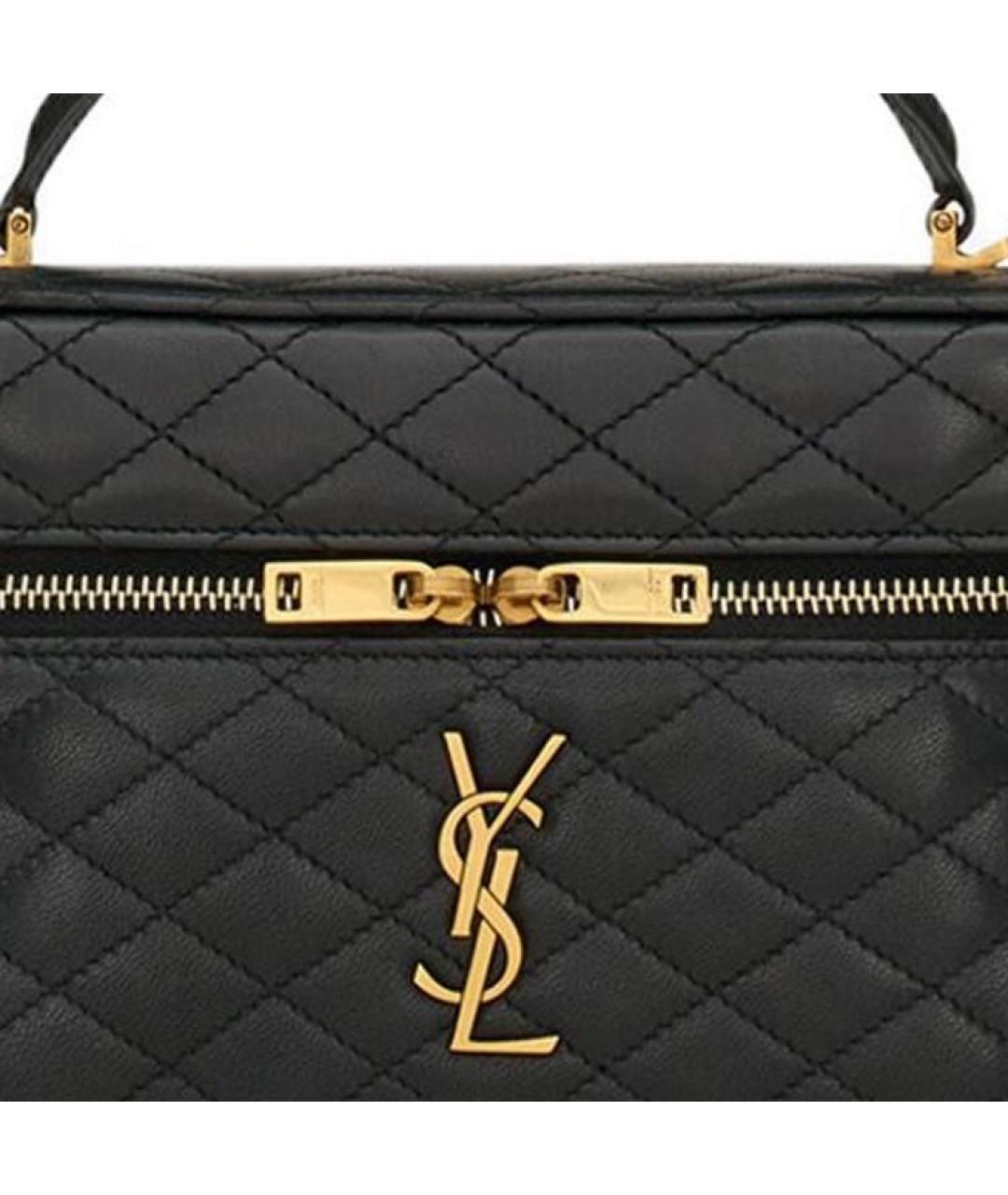 SAINT LAURENT Черная кожаная сумка через плечо, фото 7