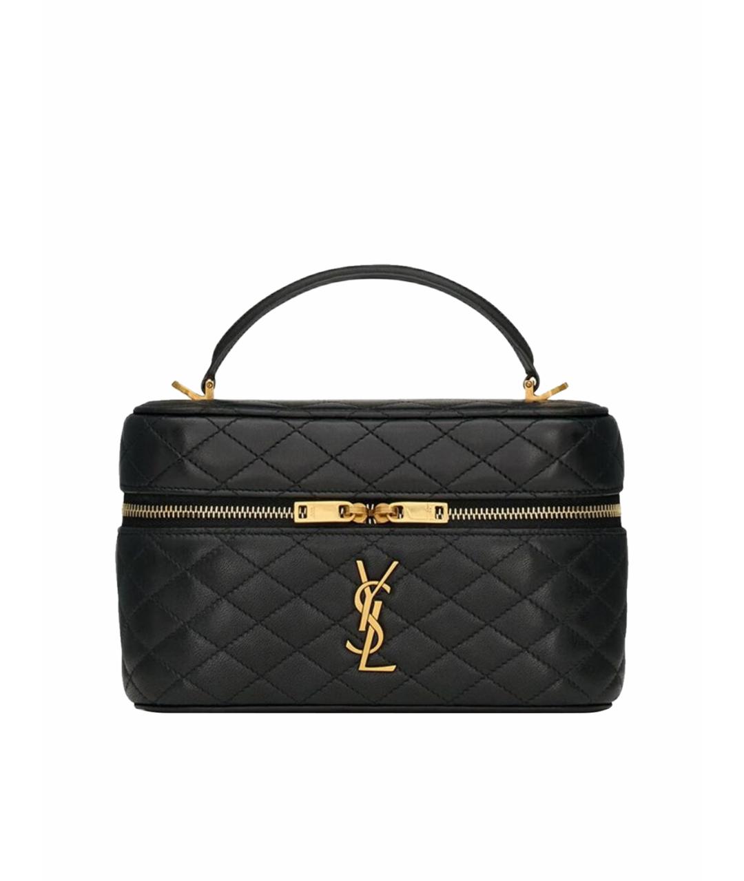 SAINT LAURENT Черная кожаная сумка через плечо, фото 1