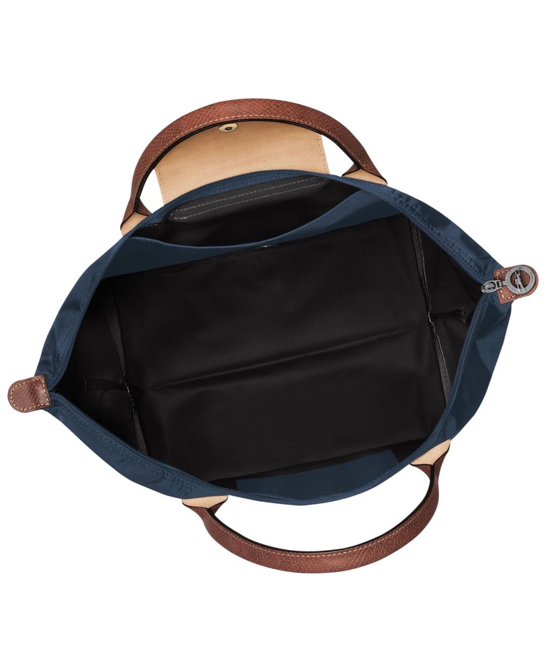 LONGCHAMP Темно-синяя кожаная сумка тоут, фото 4