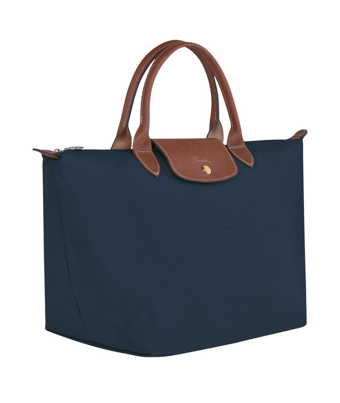 LONGCHAMP Темно-синяя кожаная сумка тоут, фото 2