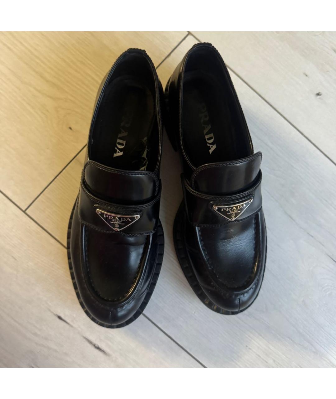 PRADA Черные кожаные лоферы, фото 3