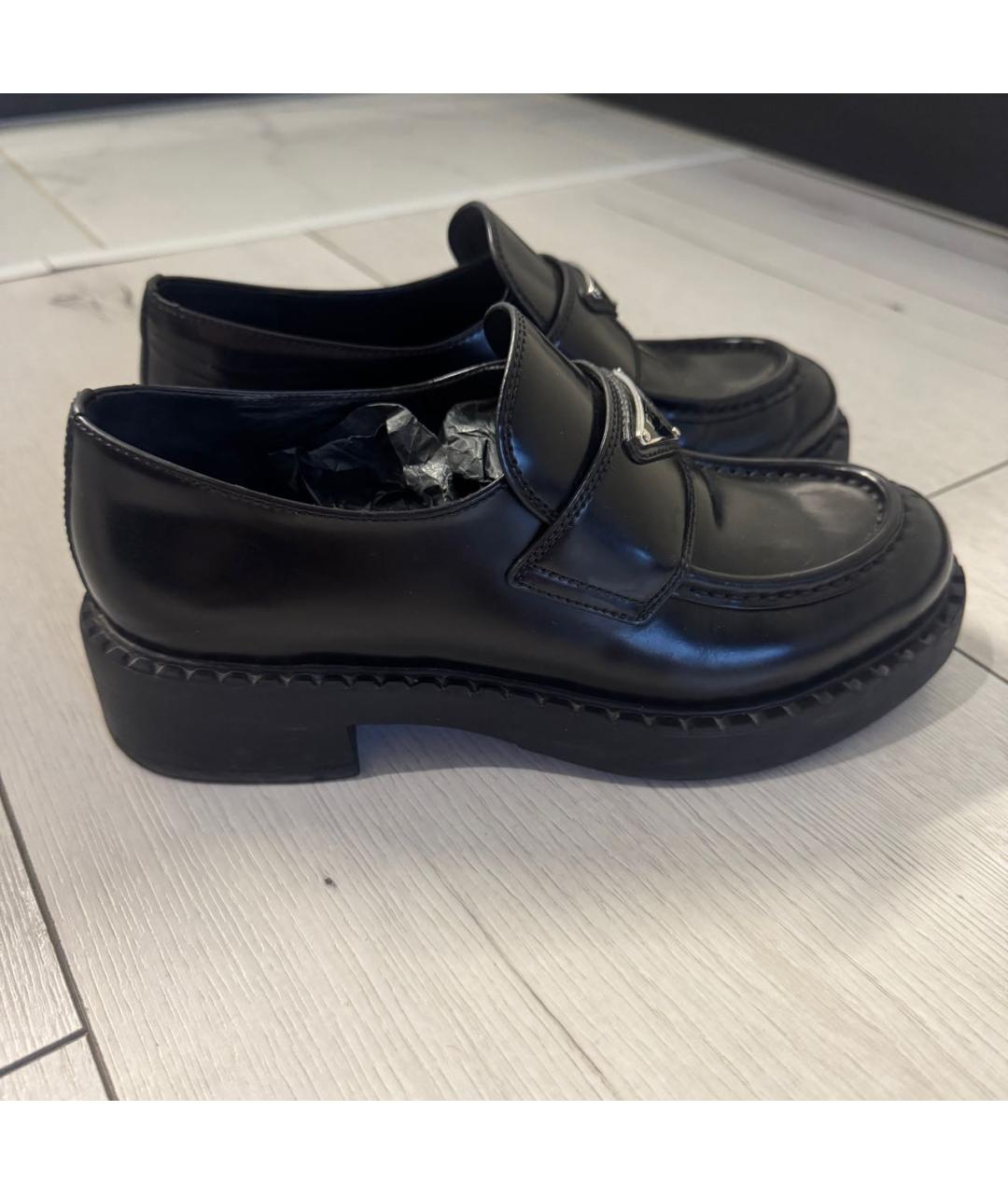 PRADA Черные кожаные лоферы, фото 8