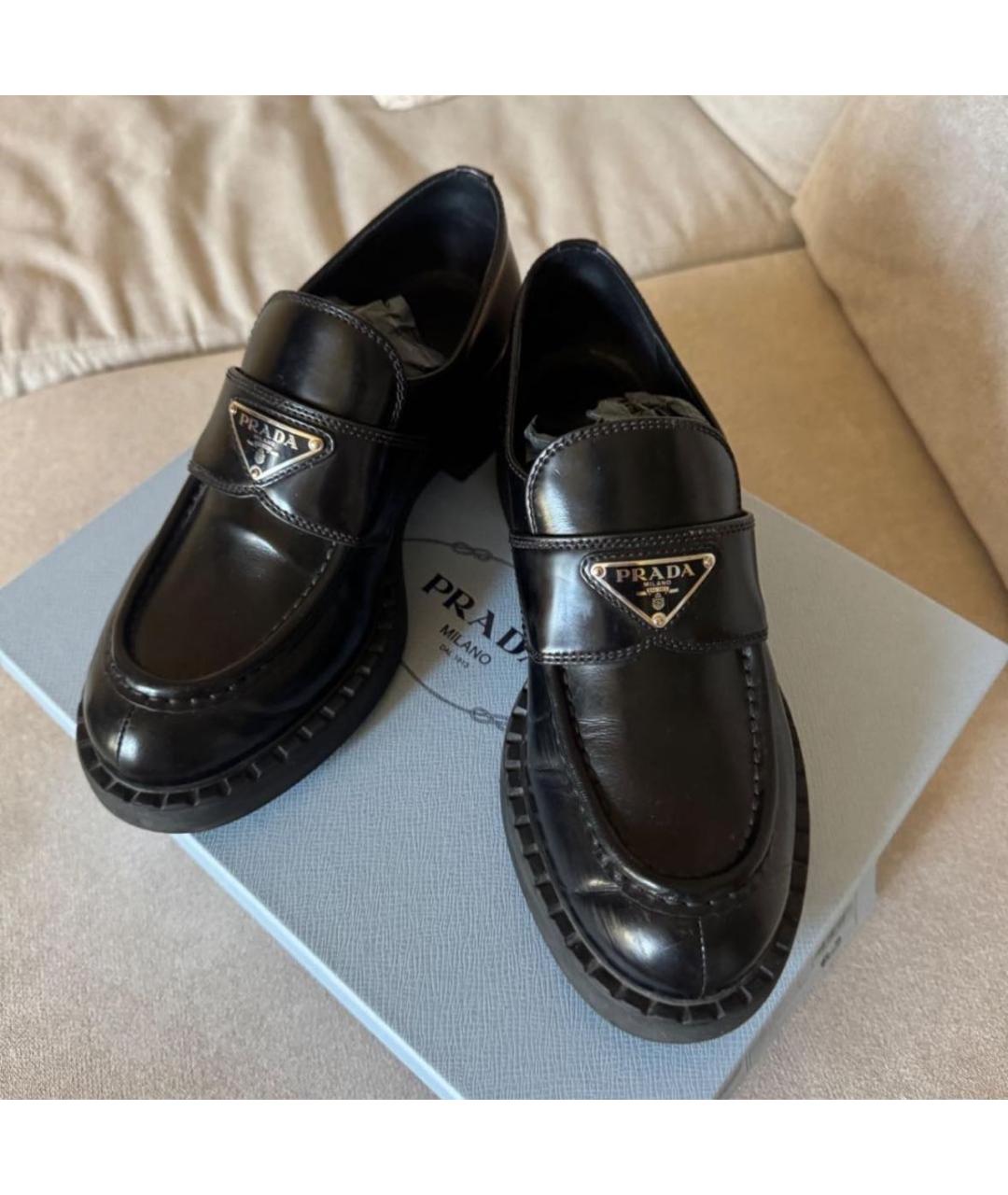 PRADA Черные кожаные лоферы, фото 6