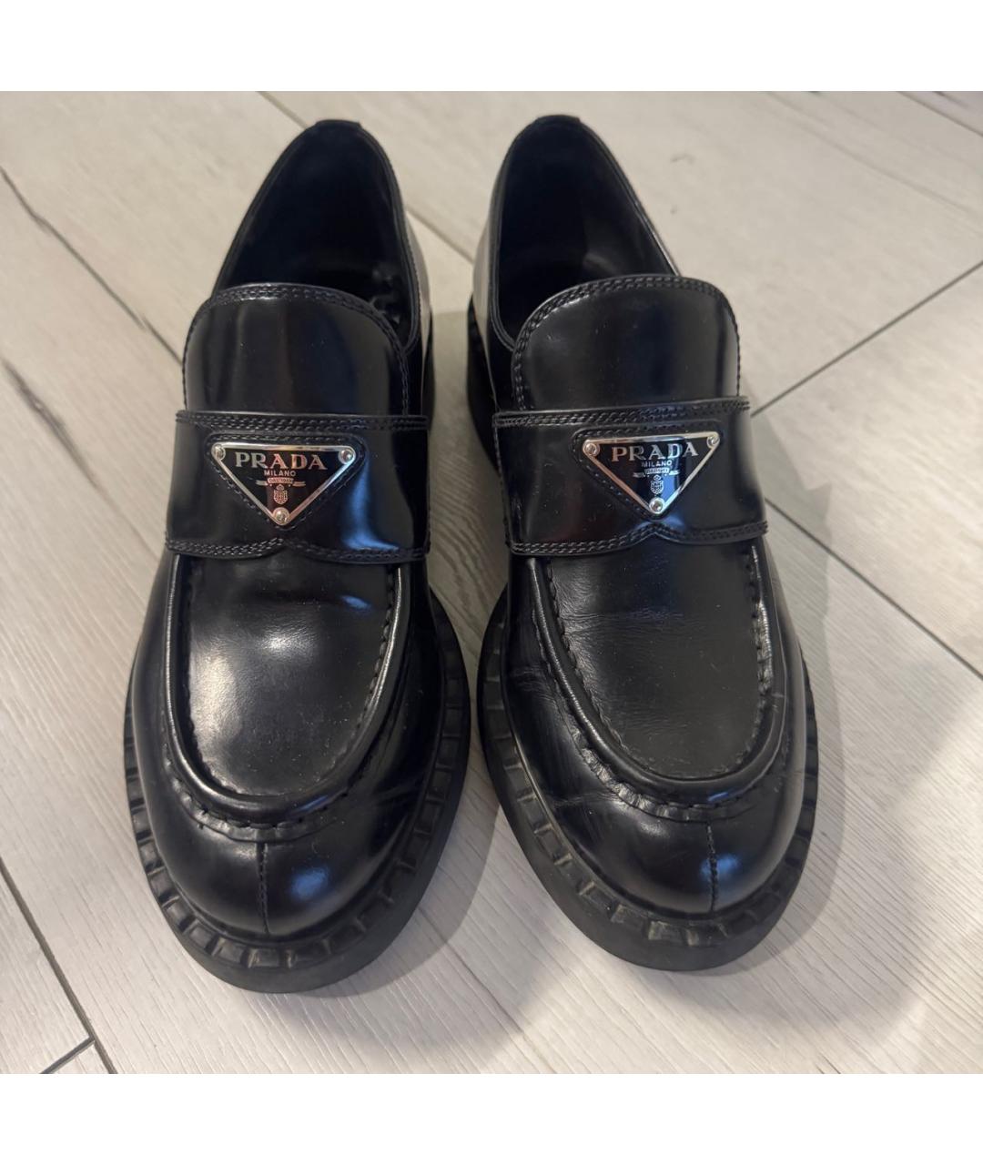 PRADA Черные кожаные лоферы, фото 2
