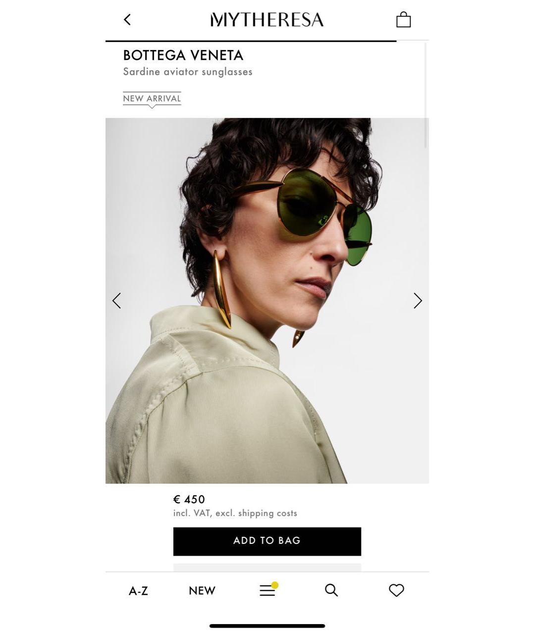 BOTTEGA VENETA Золотые металлические солнцезащитные очки, фото 8