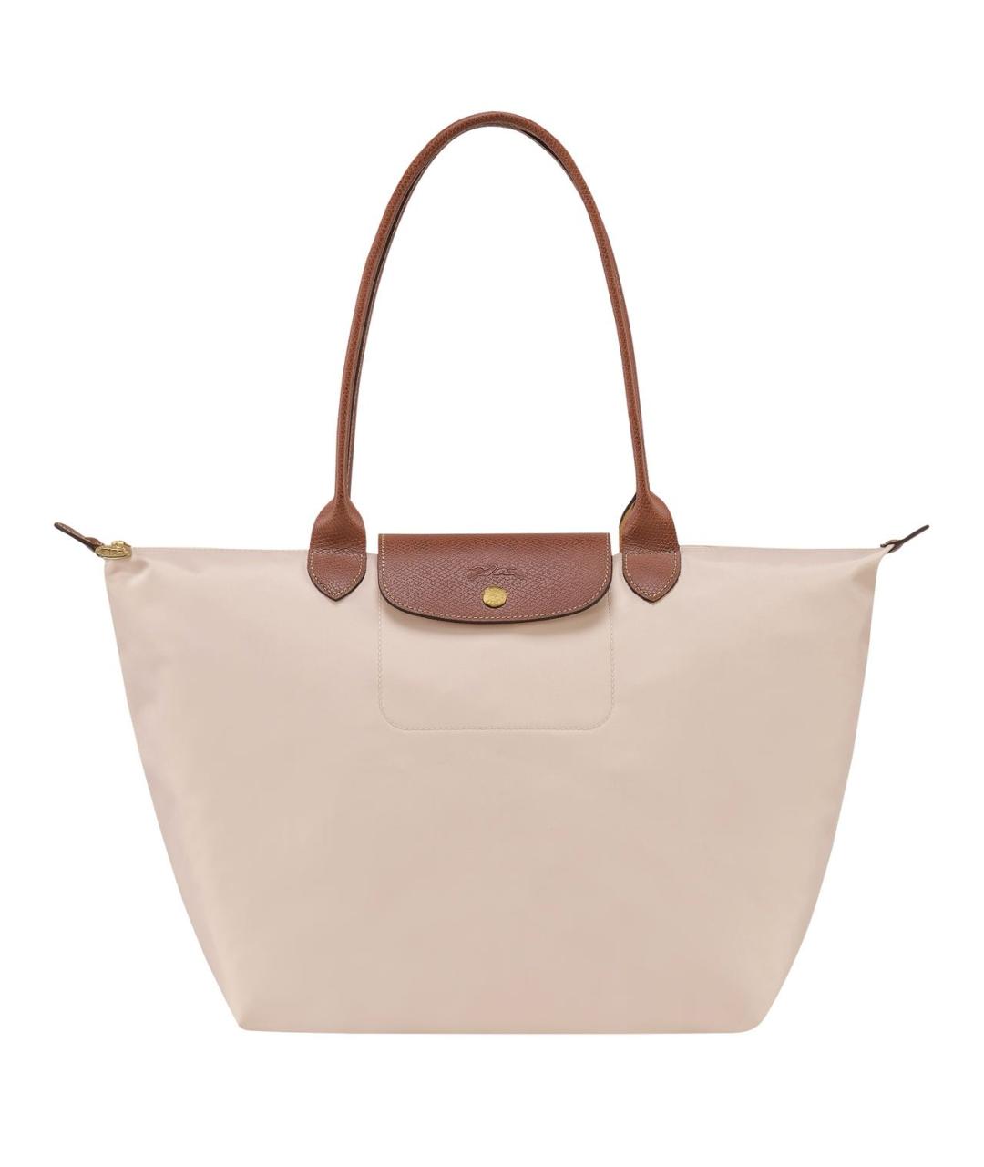 LONGCHAMP Бежевая кожаная сумка тоут, фото 1