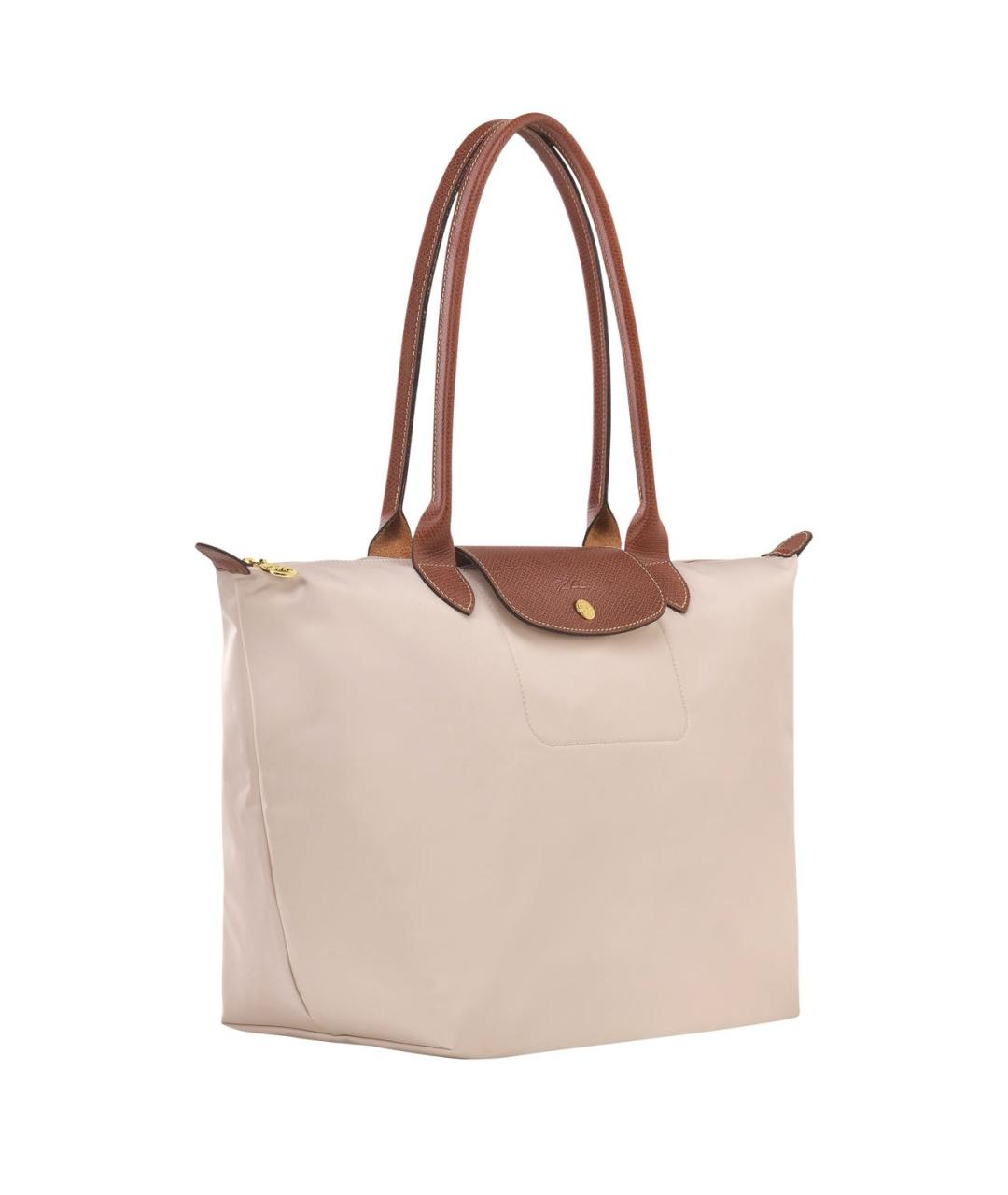 LONGCHAMP Бежевая кожаная сумка тоут, фото 2