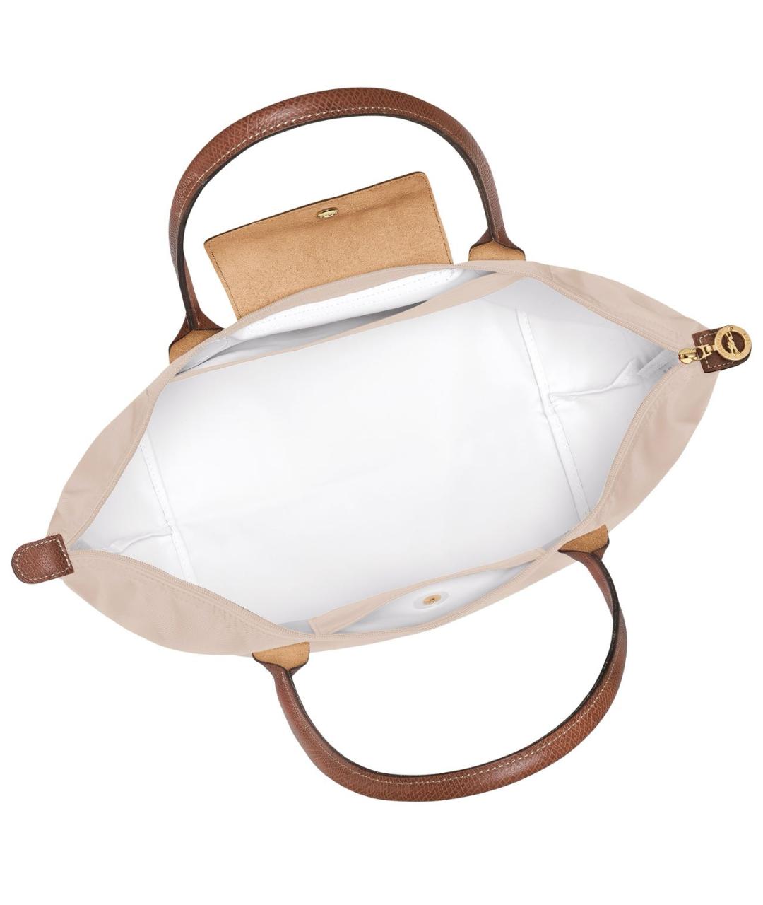 LONGCHAMP Бежевая кожаная сумка тоут, фото 4