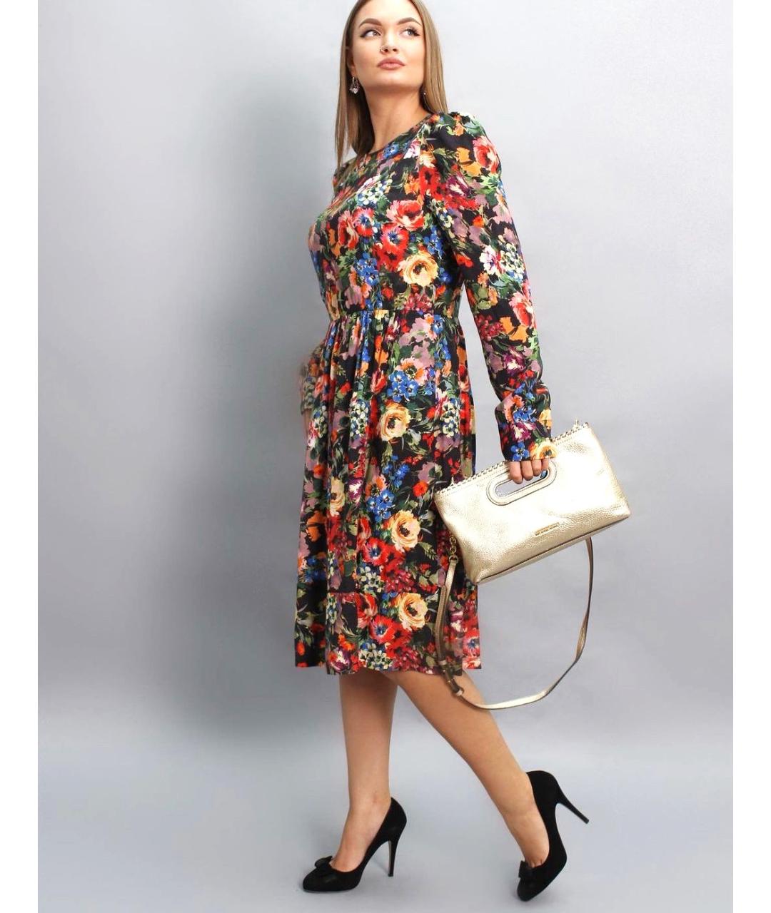 LOVE MOSCHINO Мульти вискозное повседневное платье, фото 2