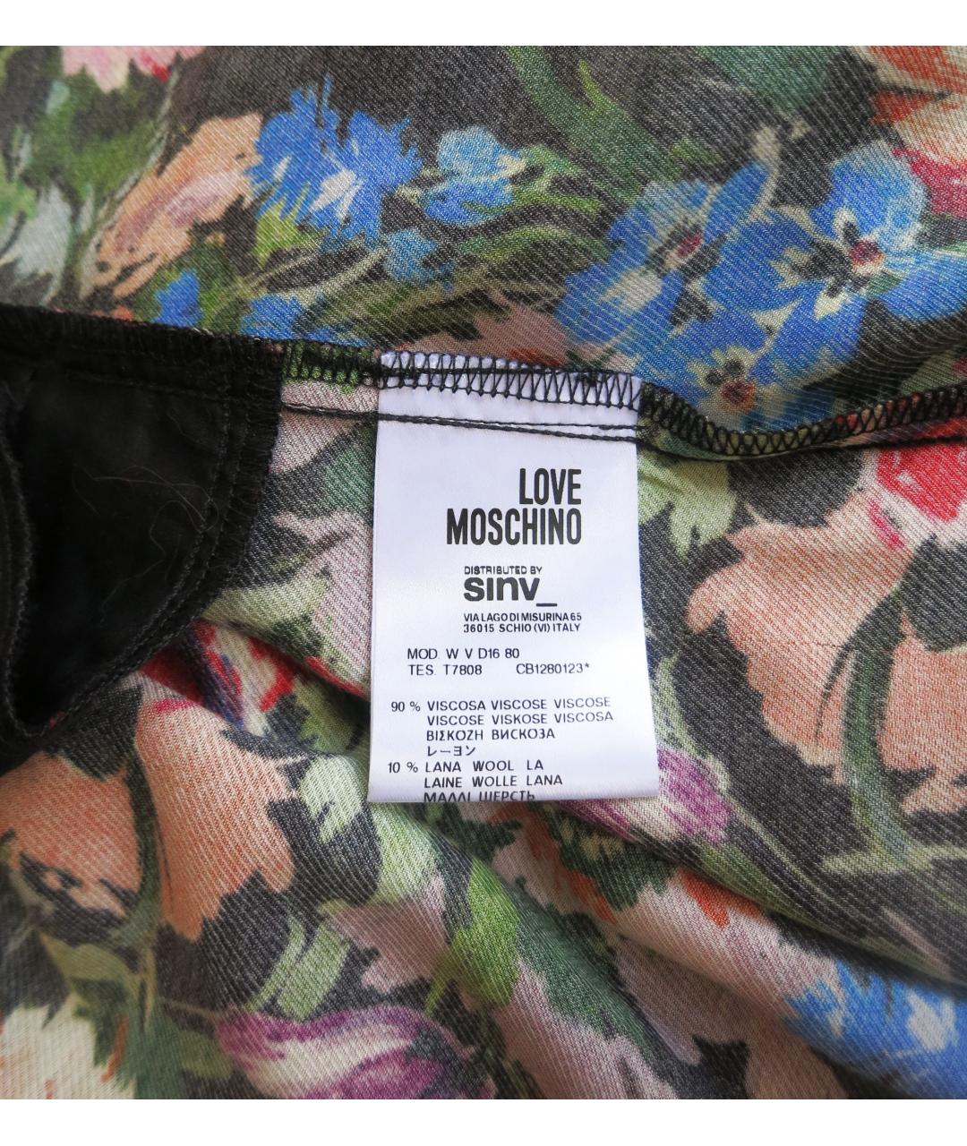 LOVE MOSCHINO Мульти вискозное повседневное платье, фото 9