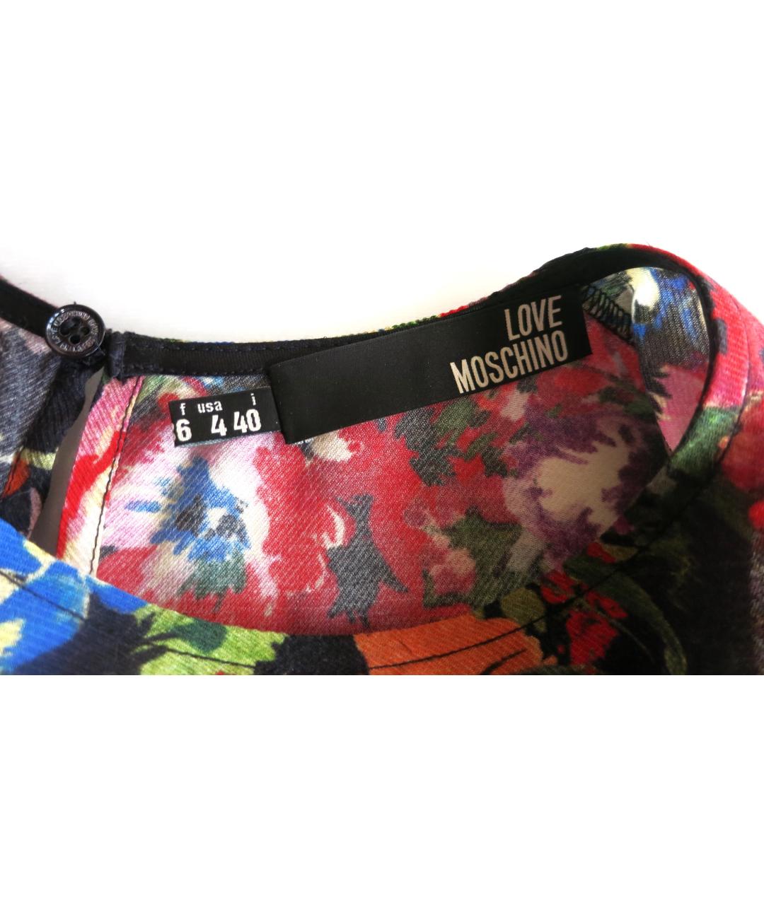 LOVE MOSCHINO Мульти вискозное повседневное платье, фото 7