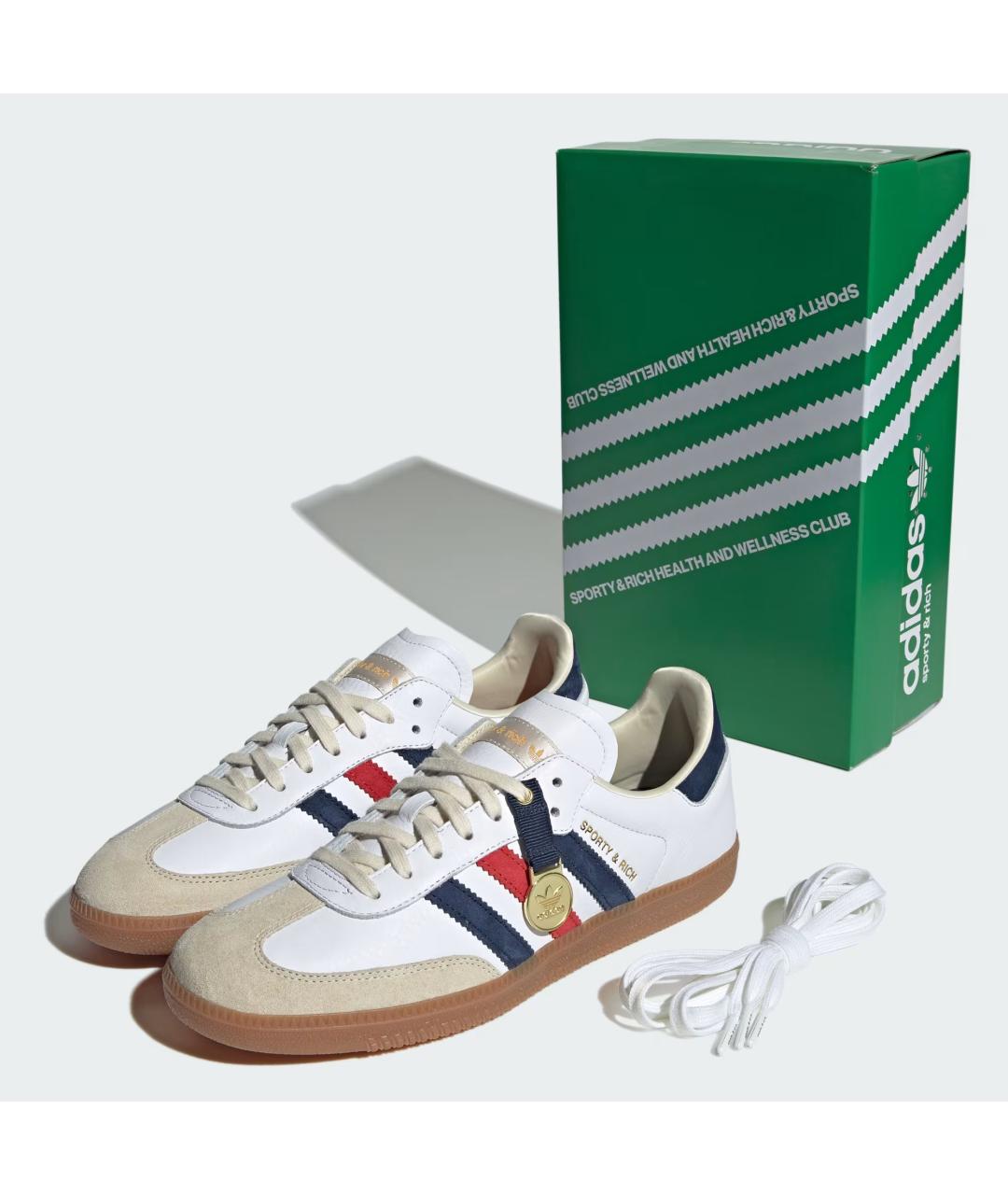 ADIDAS Белые кожаные низкие кроссовки / кеды, фото 3