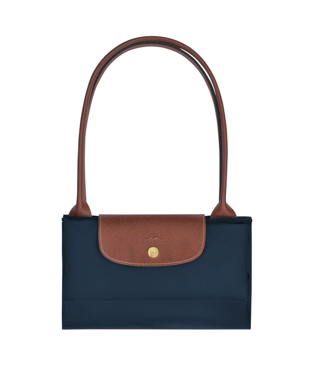 LONGCHAMP Темно-синяя кожаная сумка тоут, фото 5