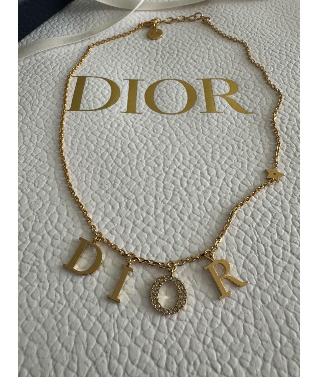 CHRISTIAN DIOR Золотое металлическое колье, фото 2