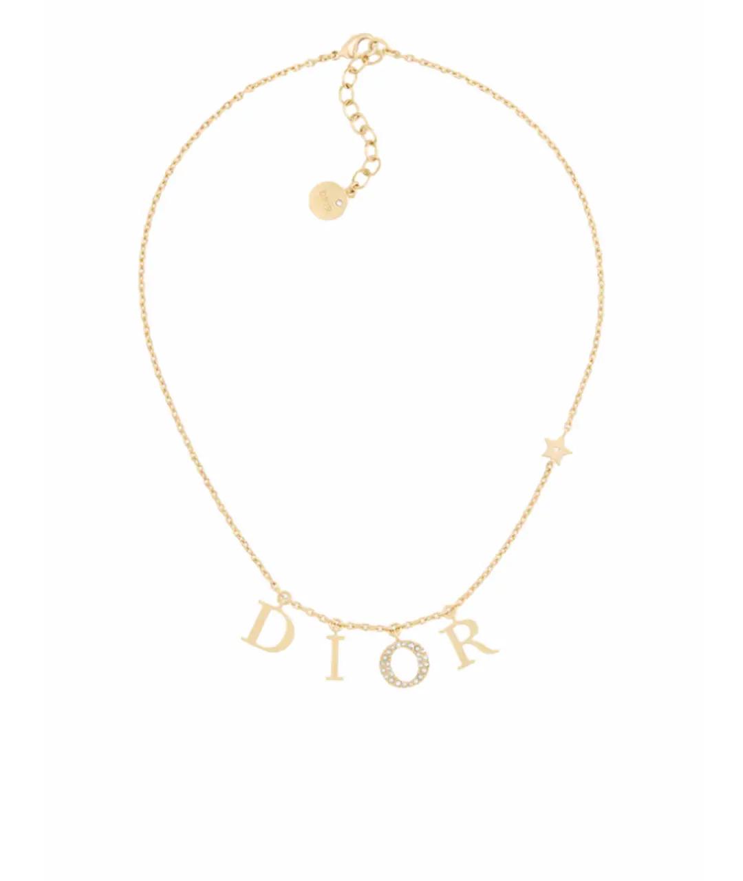 CHRISTIAN DIOR Золотое металлическое колье, фото 1