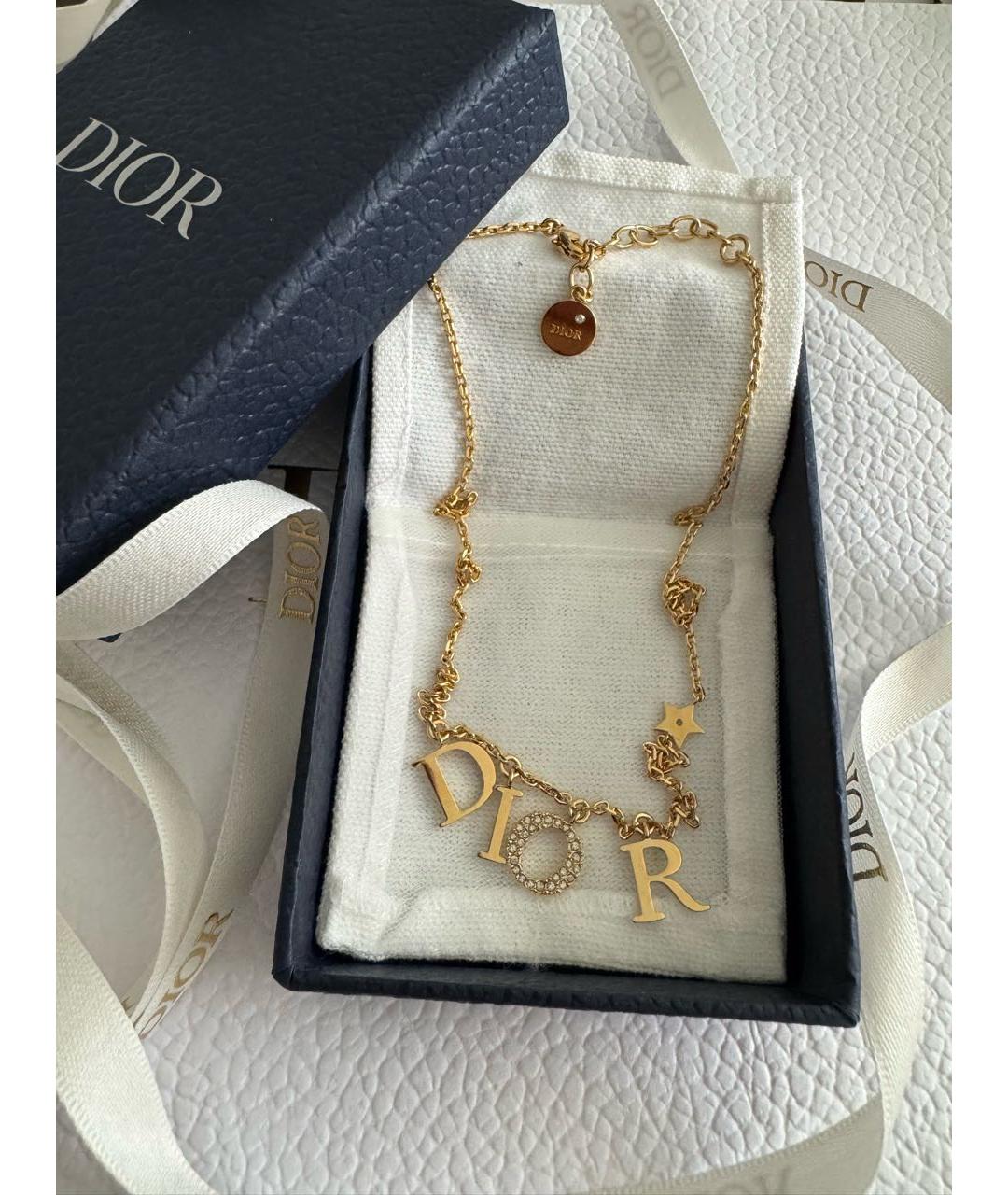 CHRISTIAN DIOR Золотое металлическое колье, фото 4
