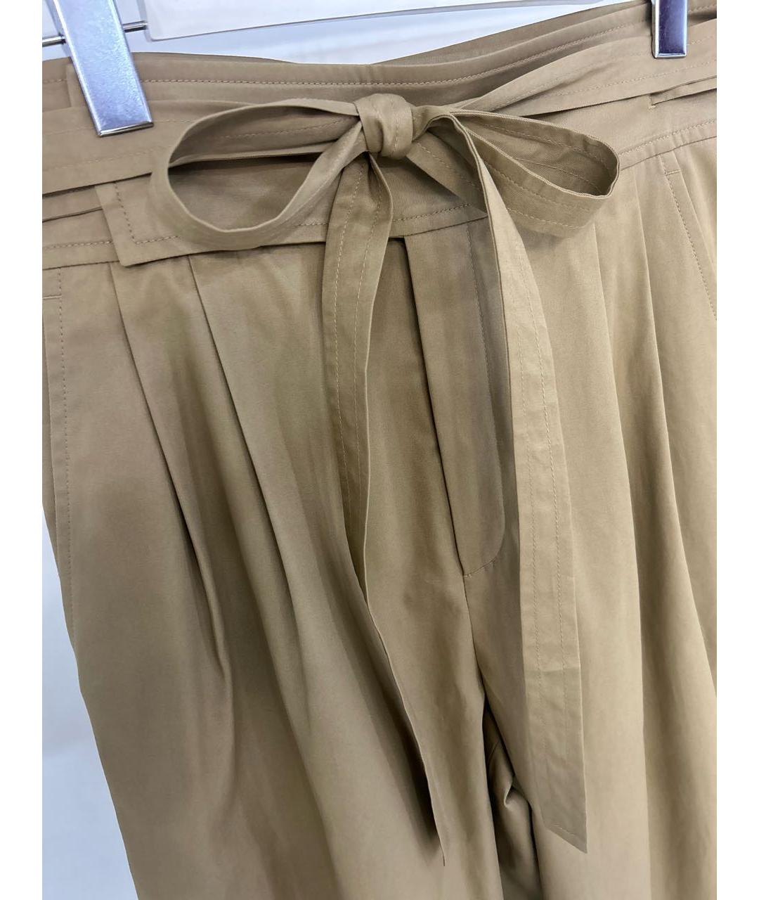 SAINT LAURENT Хаки хлопко-эластановые прямые брюки, фото 4