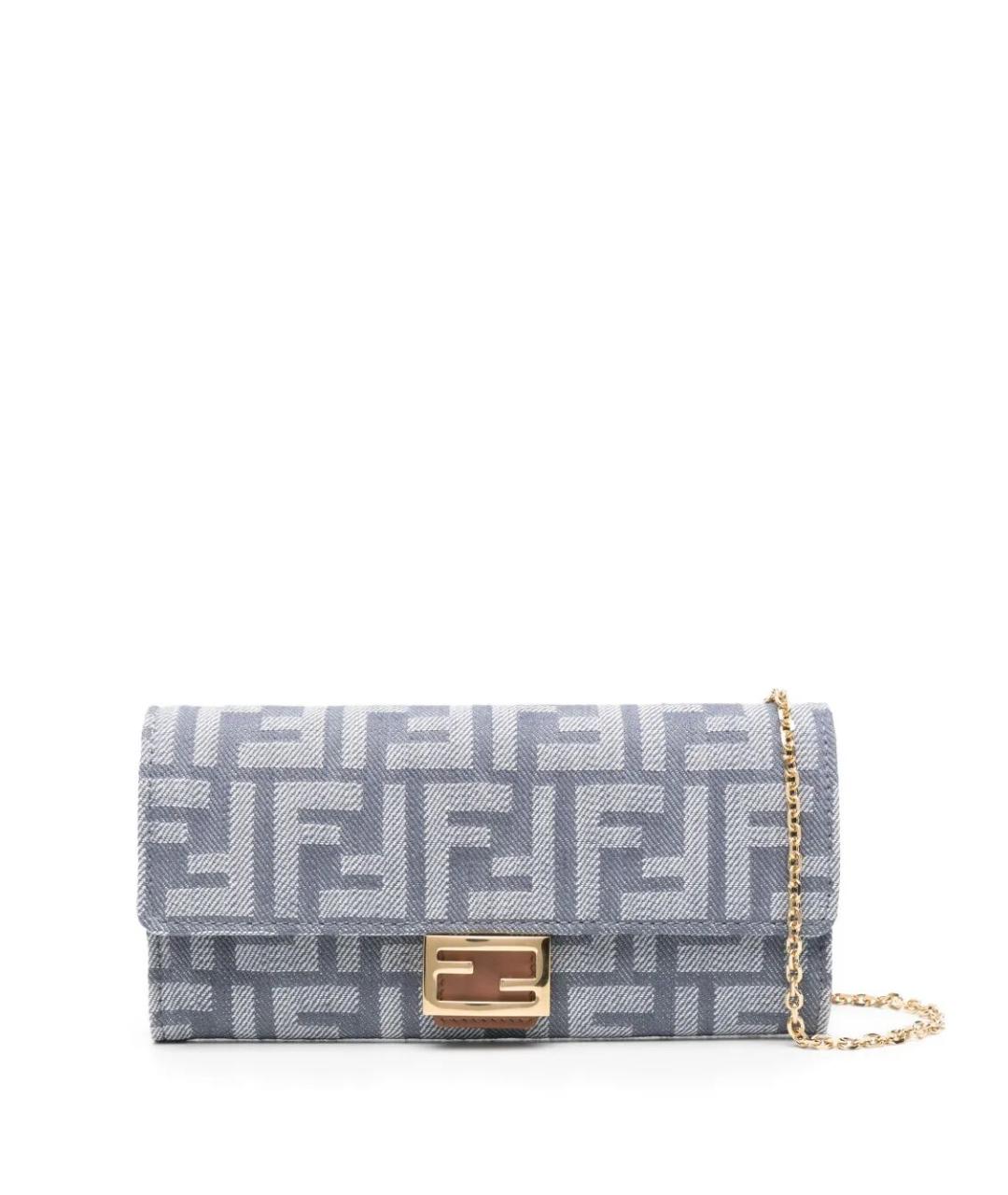 FENDI Голубая тканевая сумка через плечо, фото 1