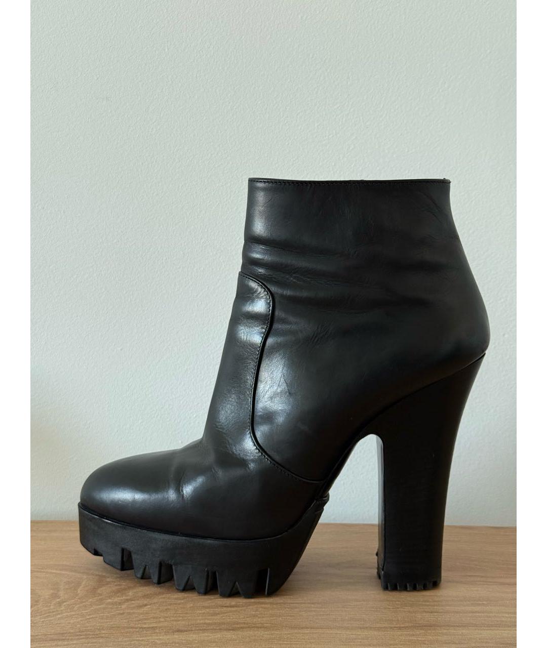 MIU MIU Черные кожаные ботильоны, фото 9