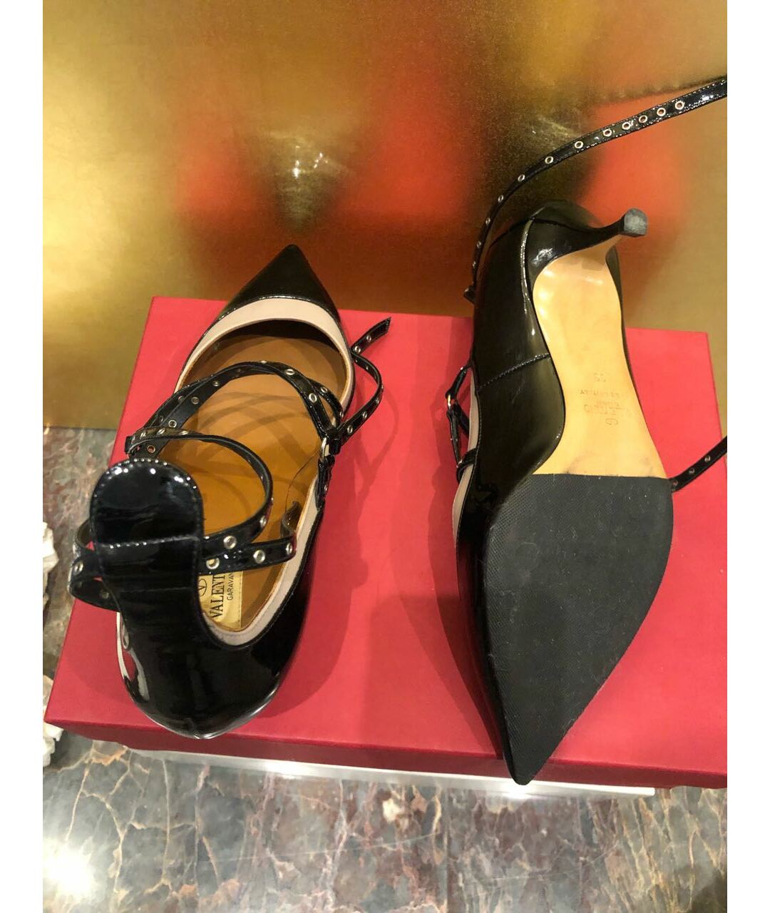 VALENTINO GARAVANI Черные туфли из лакированной кожи, фото 3