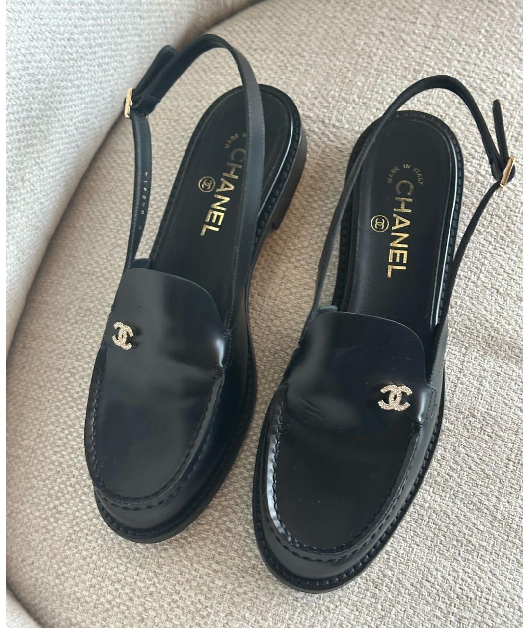 CHANEL Черные кожаные мюли, фото 2