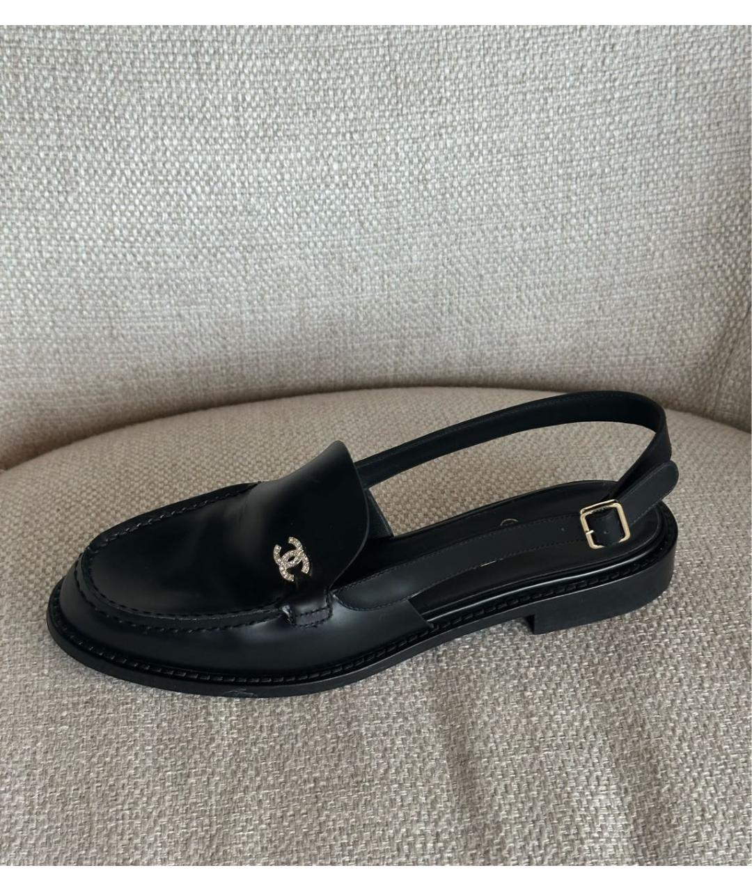 CHANEL Черные кожаные мюли, фото 6