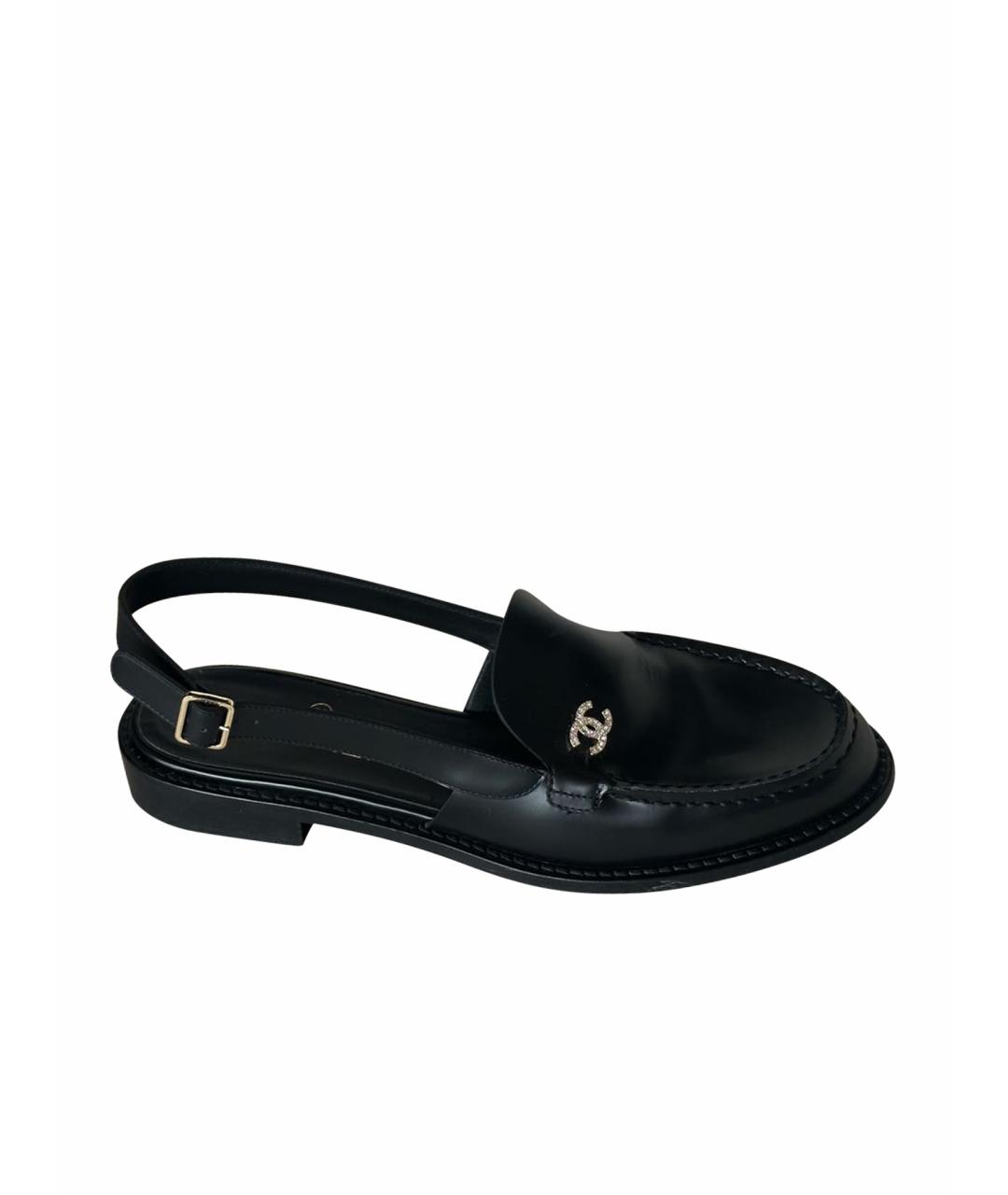 CHANEL Черные кожаные мюли, фото 1