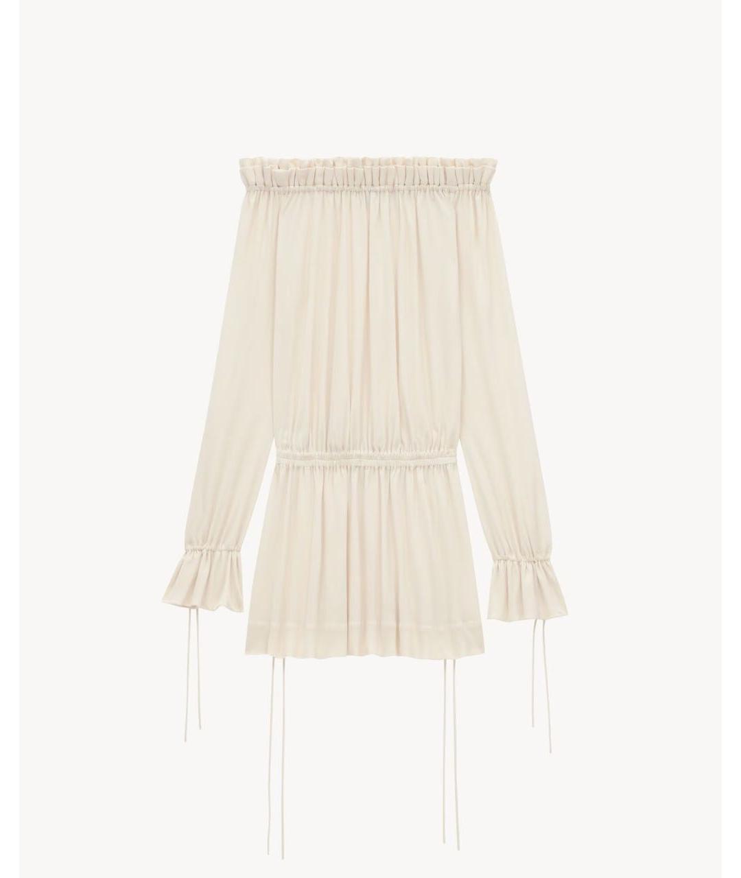 SAINT LAURENT Белое вискозное платье, фото 8