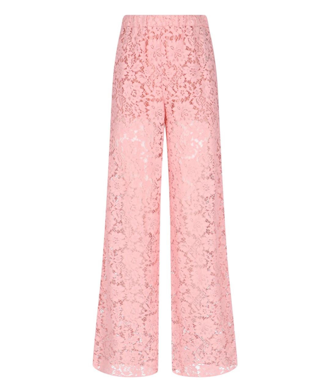 GUCCI Розовые вискозные прямые брюки, фото 1