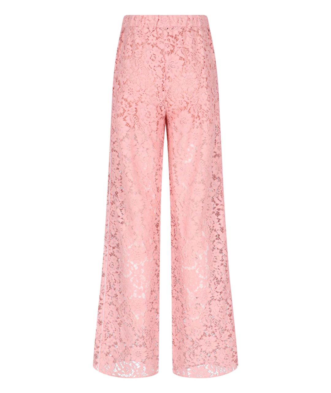 GUCCI Розовые вискозные прямые брюки, фото 2