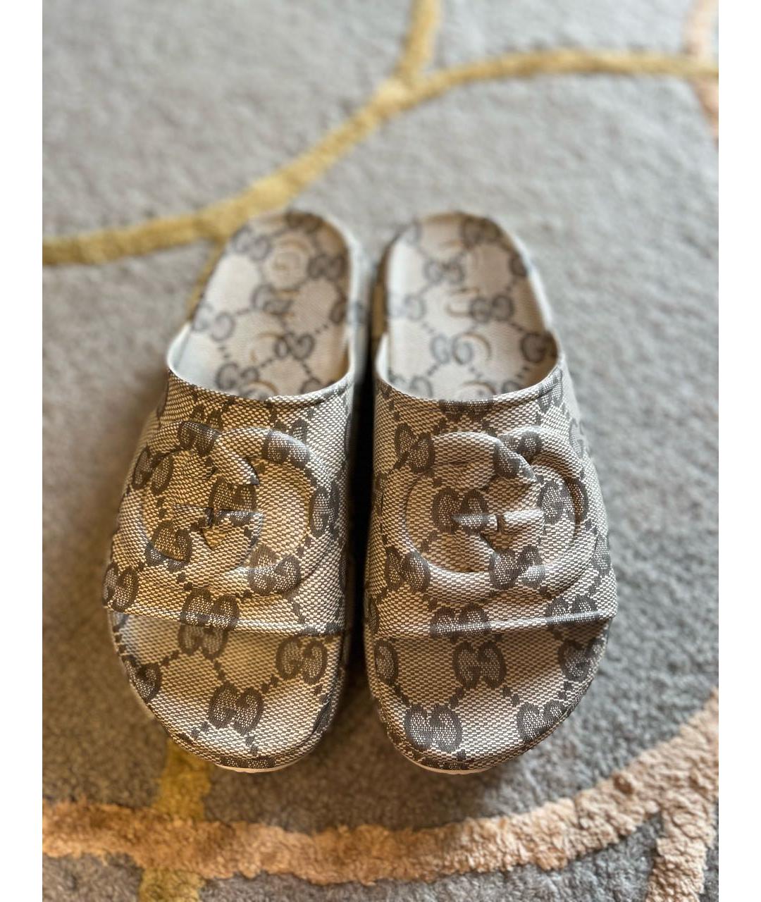 GUCCI Бежевые шлепанцы, фото 3