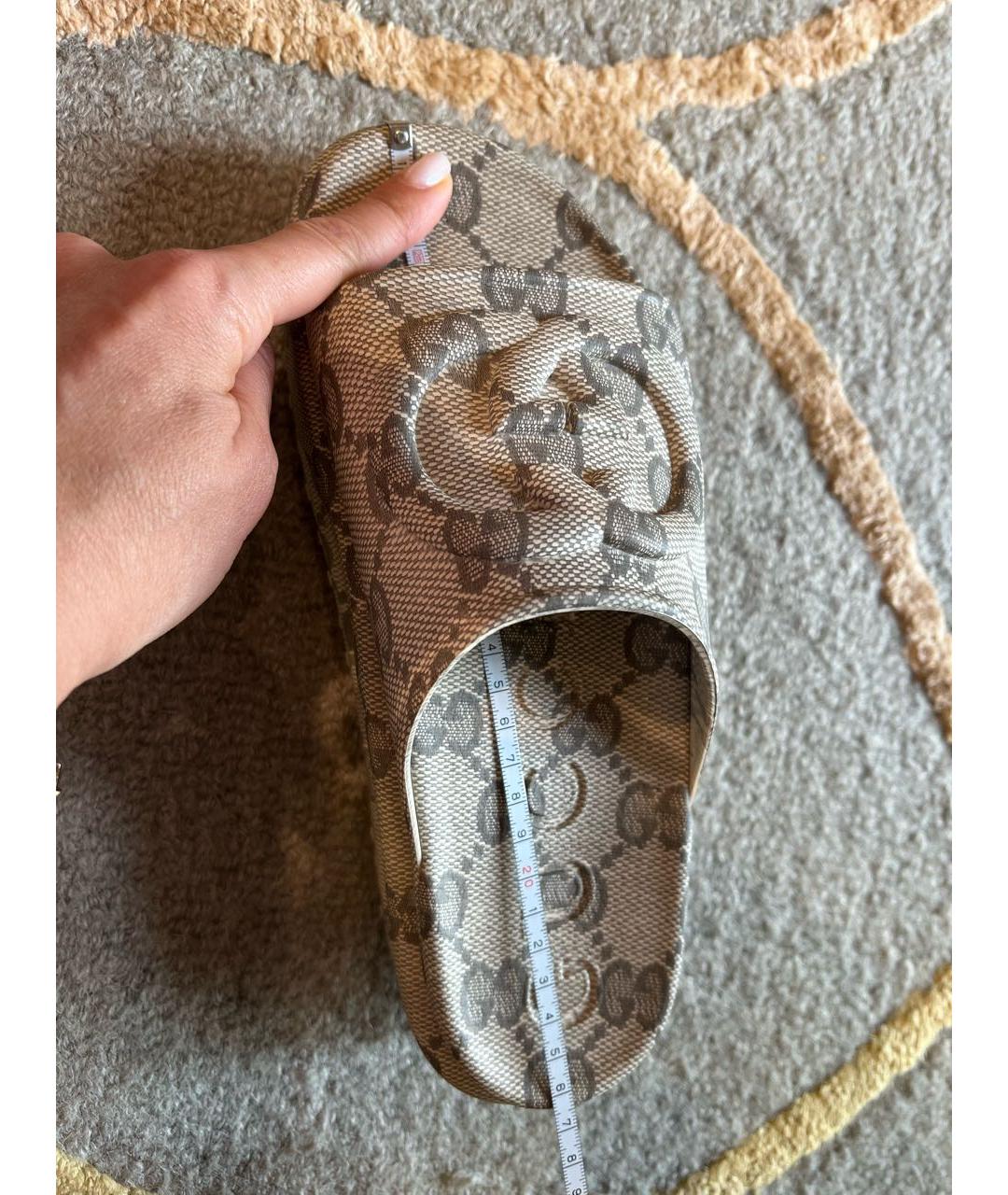 GUCCI Бежевые шлепанцы, фото 7