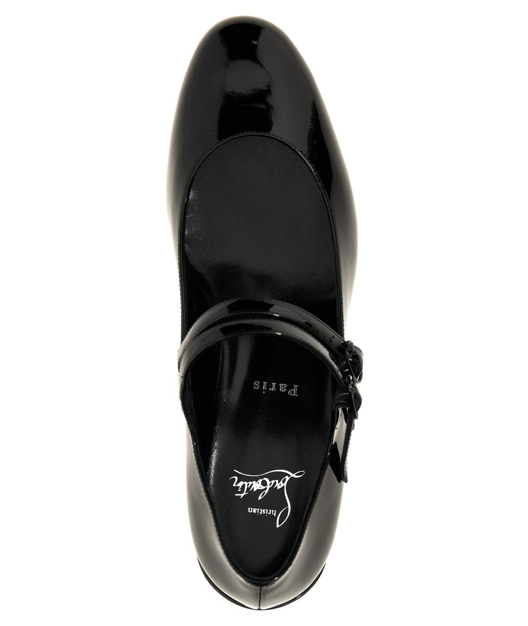 CHRISTIAN LOUBOUTIN Черные кожаные туфли, фото 4