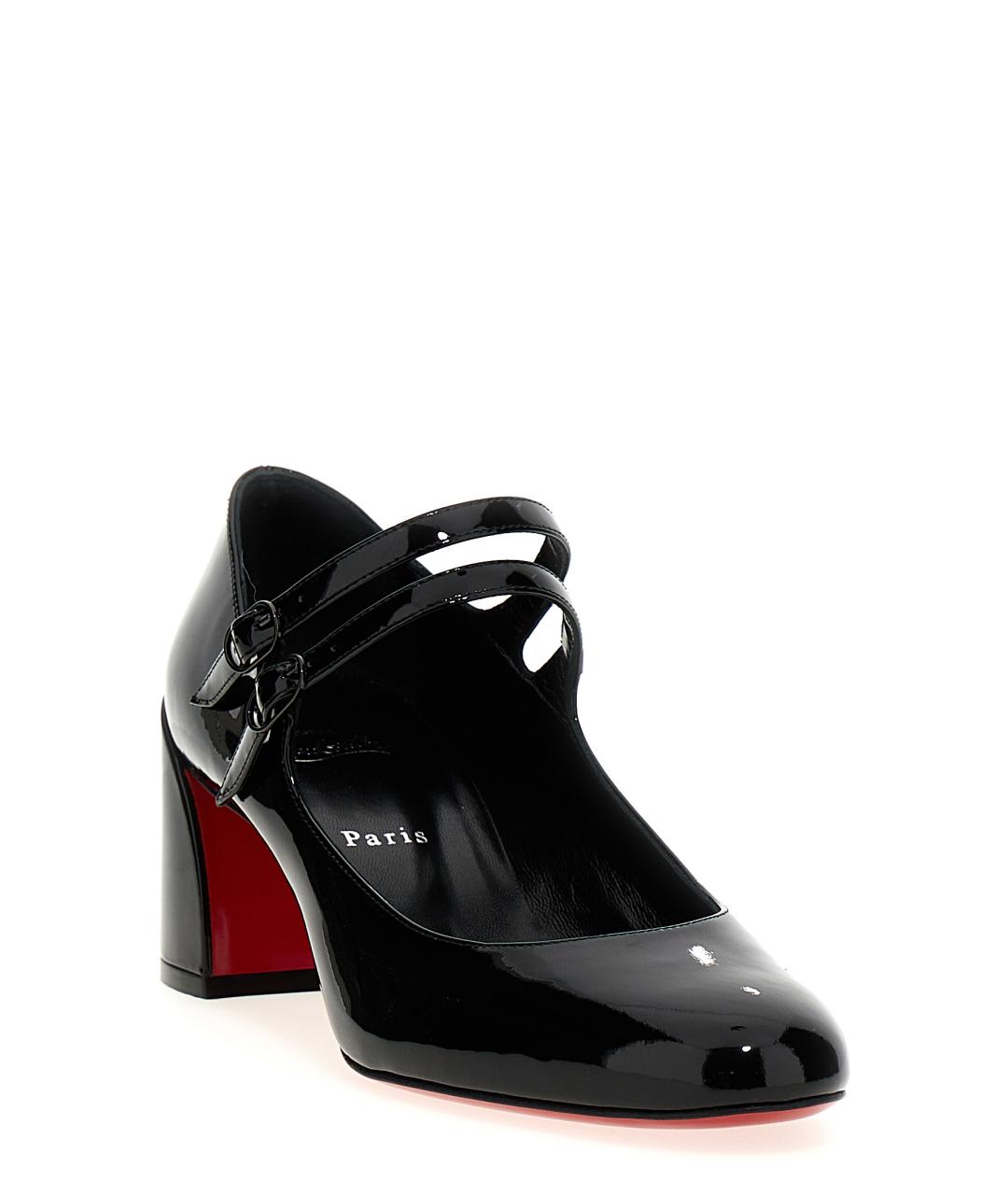 CHRISTIAN LOUBOUTIN Черные кожаные туфли, фото 2