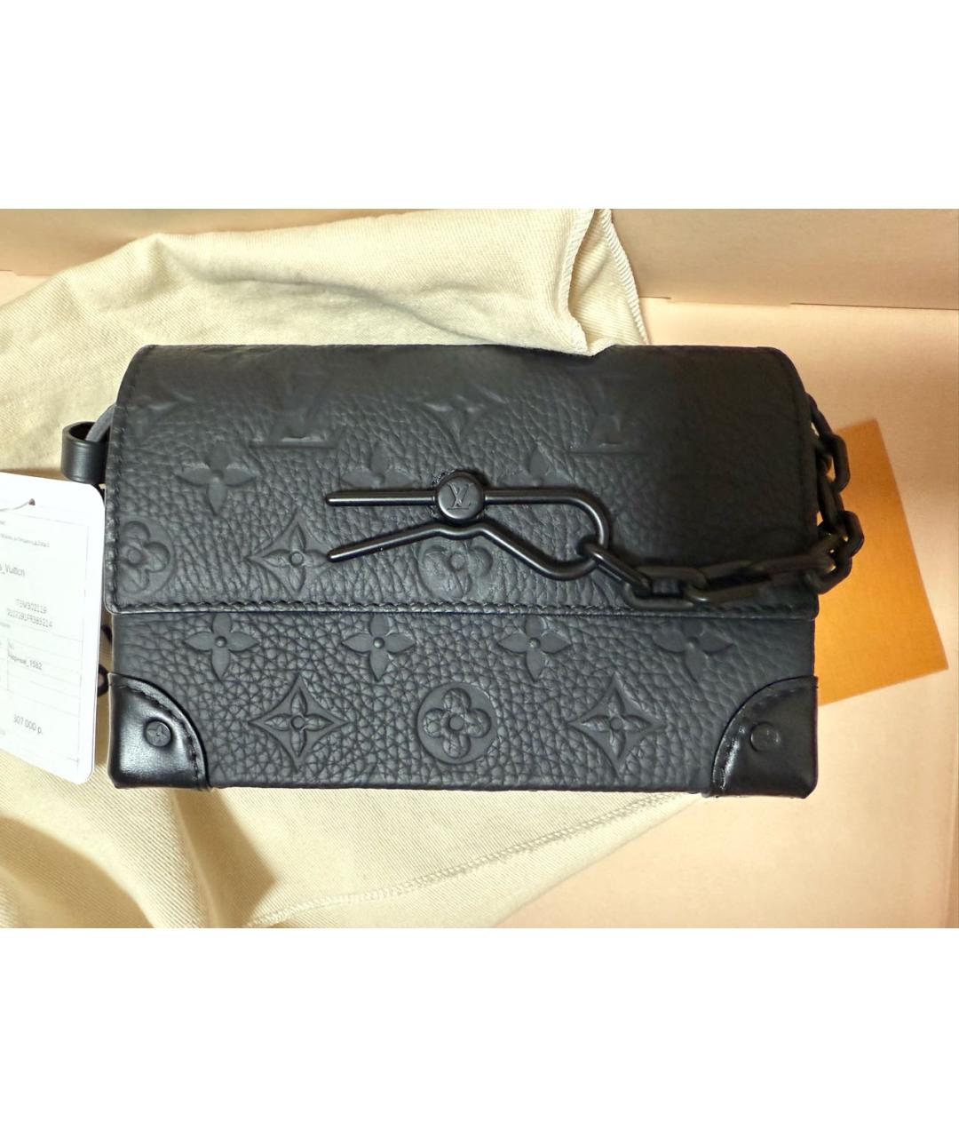 LOUIS VUITTON Черная кожаная сумка через плечо, фото 2