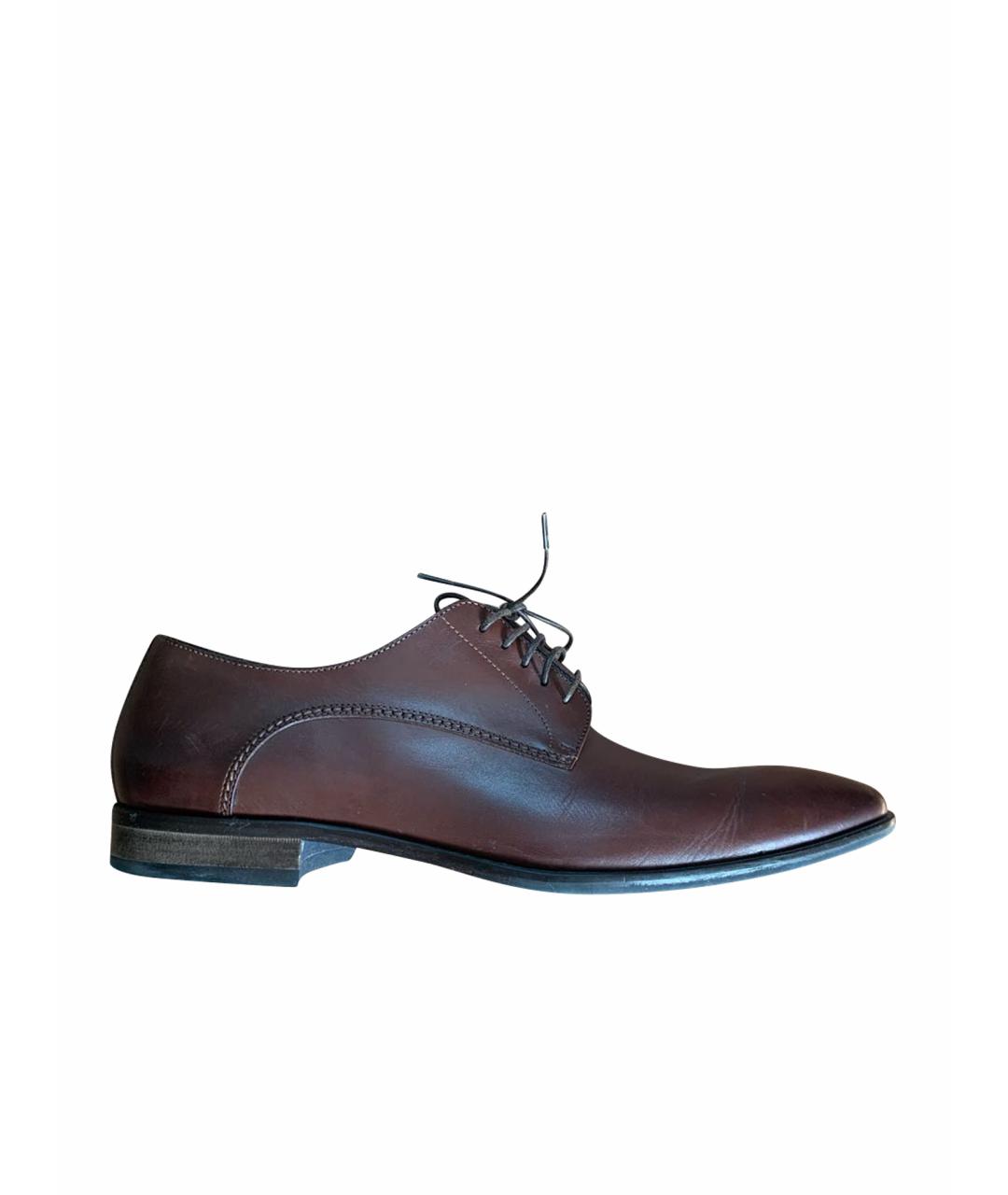 HUGO BOSS Коричневые кожаные туфли, фото 1