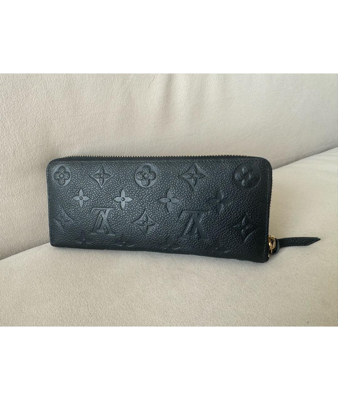 LOUIS VUITTON Черный кожаный кошелек, фото 3