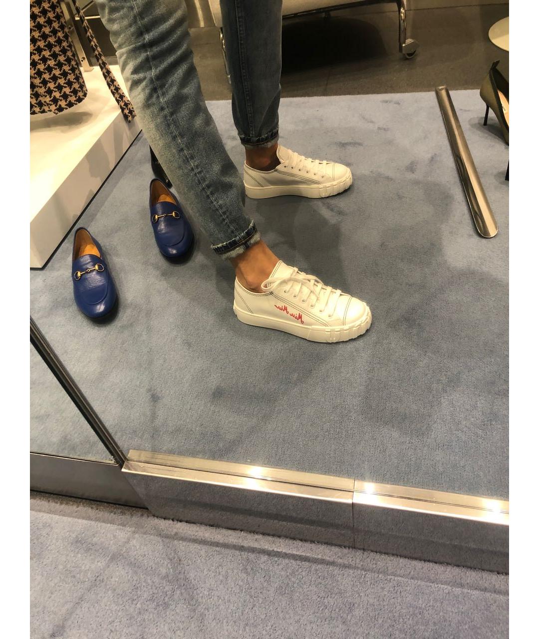 MIU MIU Белые кожаные кеды, фото 4