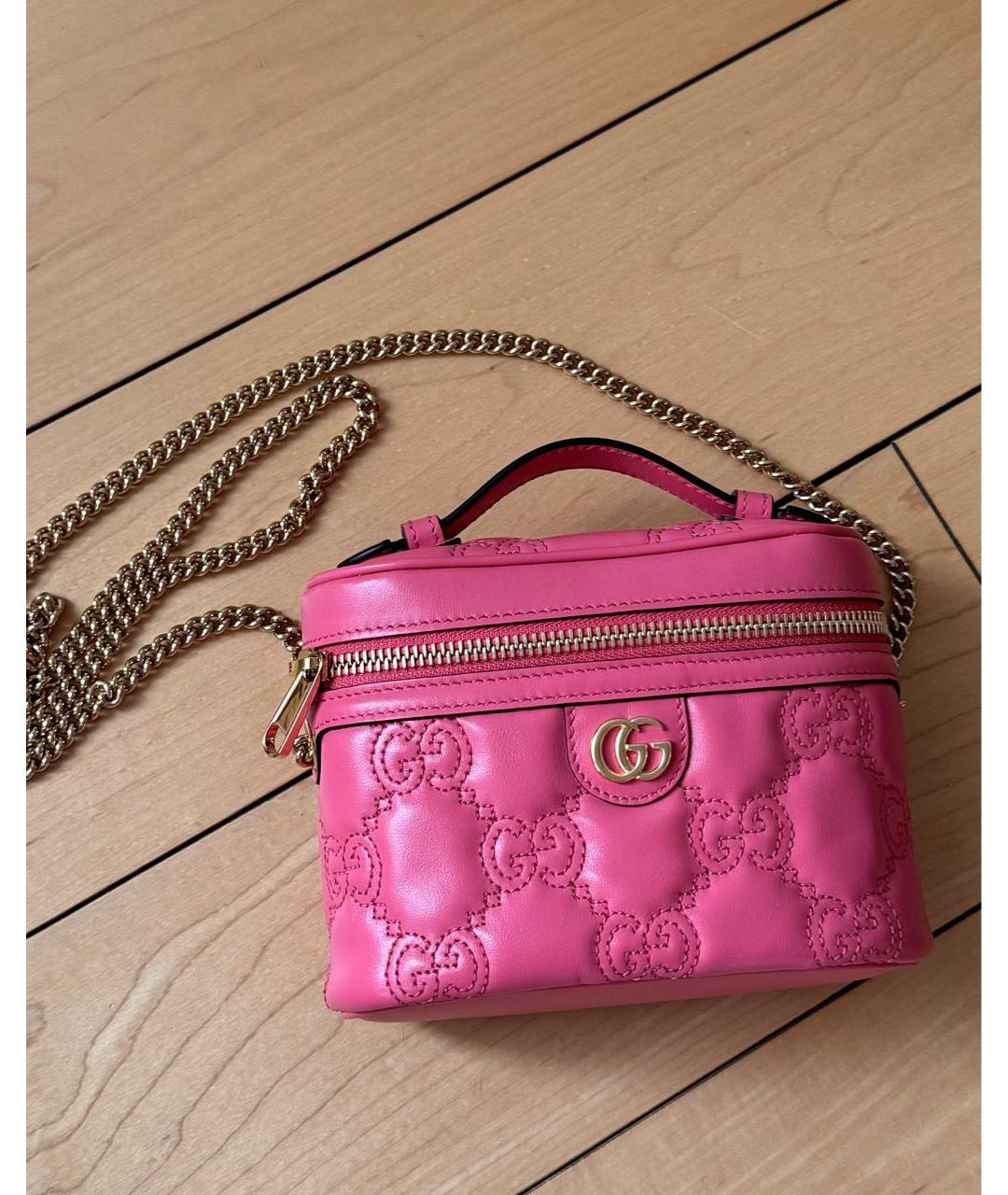 GUCCI Розовая кожаная сумка через плечо, фото 2