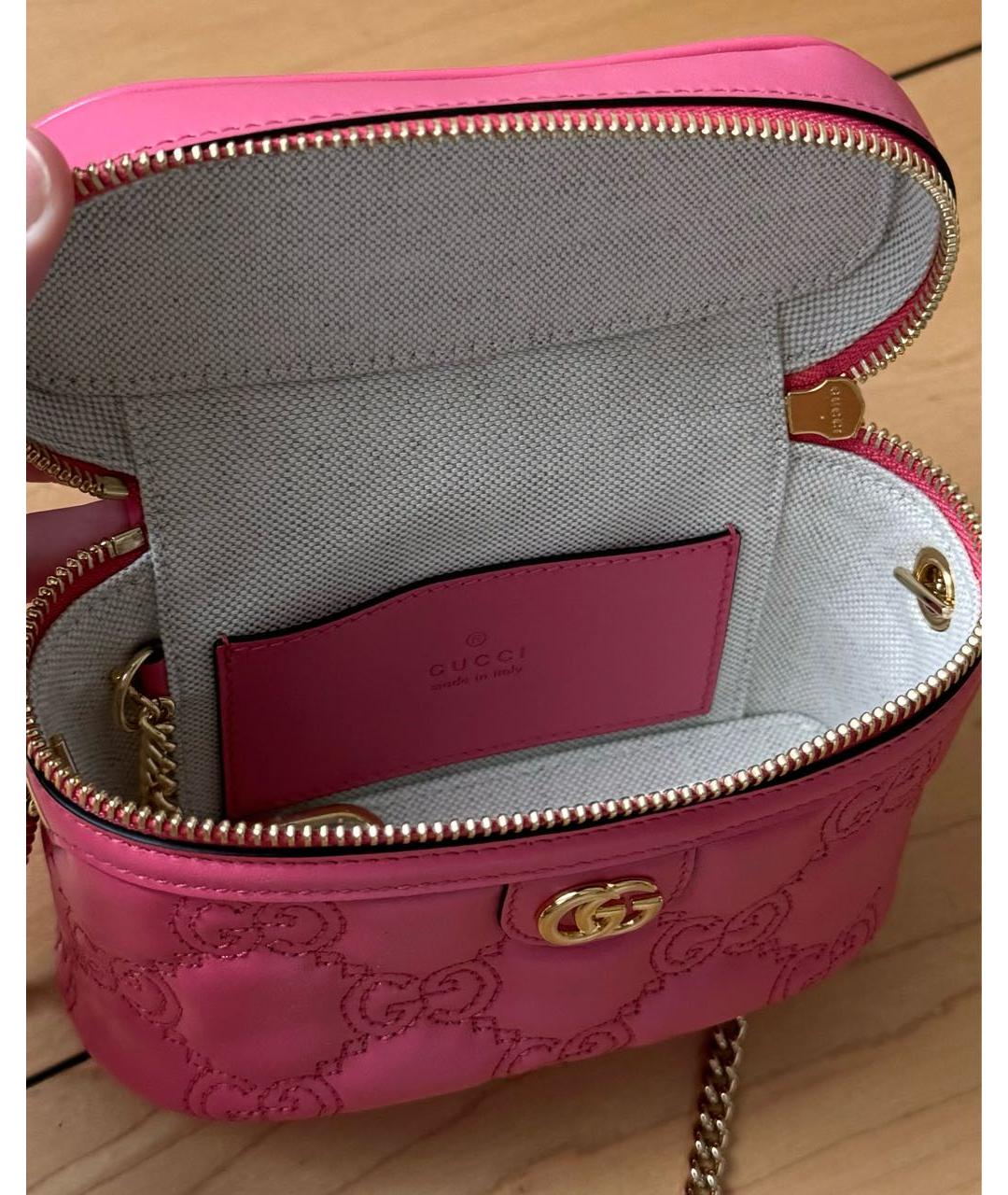 GUCCI Розовая кожаная сумка через плечо, фото 4