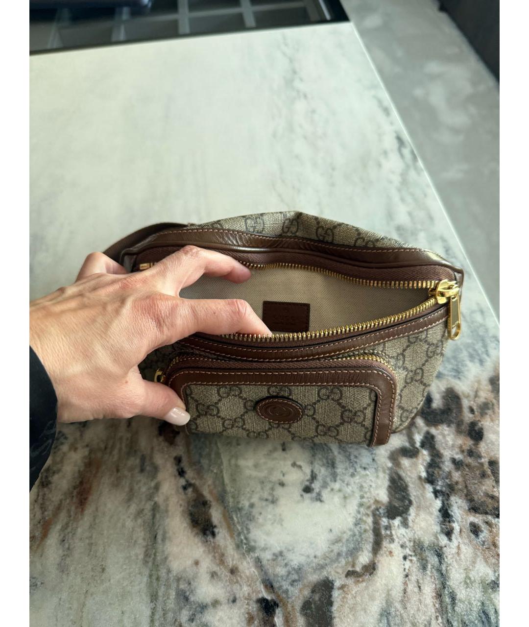 GUCCI Коричневая поясная сумка, фото 3