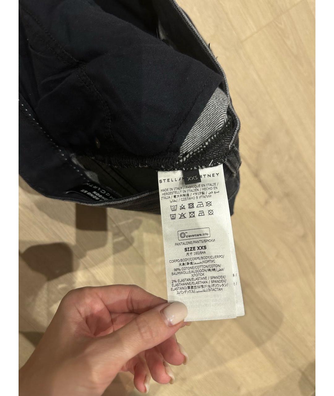 STELLA MCCARTNEY Антрацитовые хлопковые прямые джинсы, фото 7
