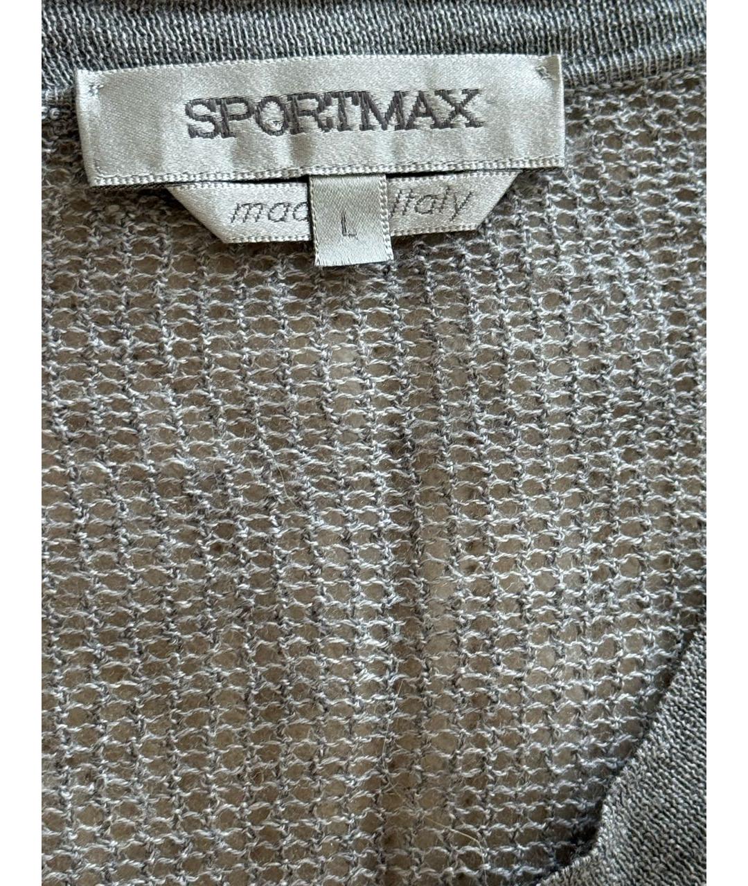 SPORTMAX Антрацитовый кашемировый кардиган, фото 3