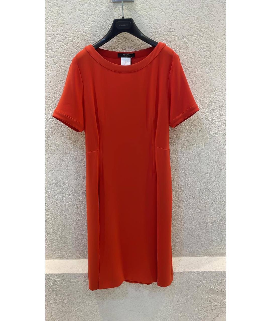 MAX MARA Красное ацетатное коктейльное платье, фото 4