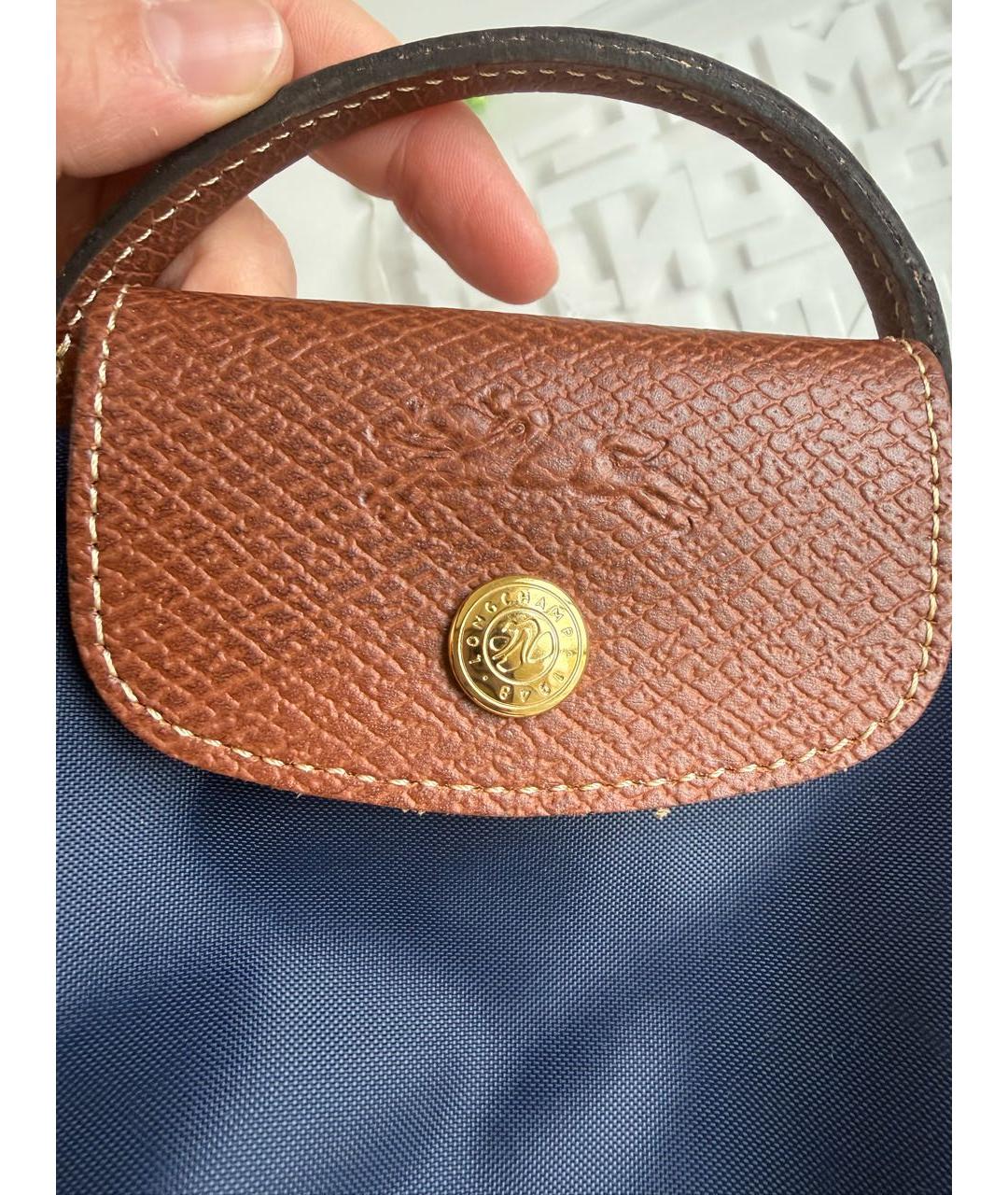 LONGCHAMP Темно-синяя сумка с короткими ручками, фото 7