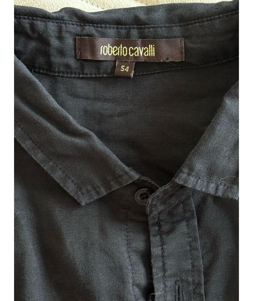 ROBERTO CAVALLI Черная льняная рубашка, фото 3