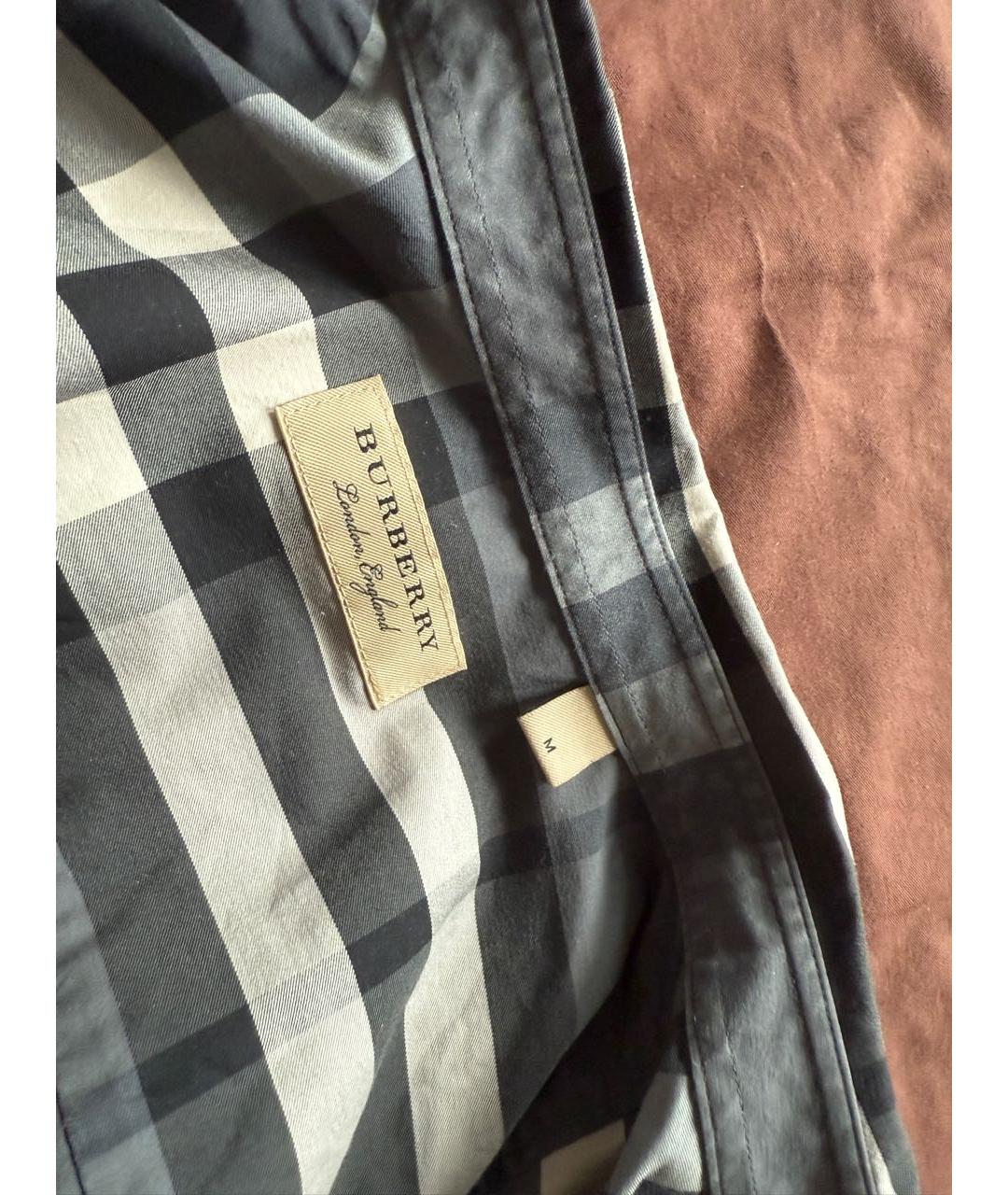 BURBERRY Антрацитовая хлопковая классическая рубашка, фото 4