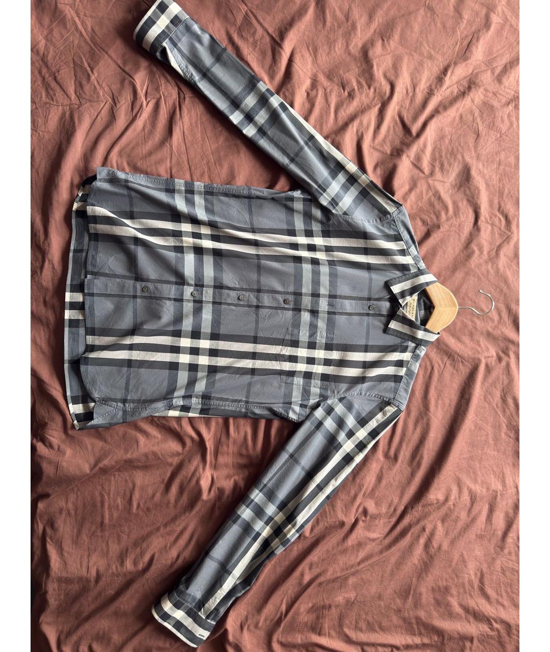 BURBERRY Антрацитовая хлопковая классическая рубашка, фото 5