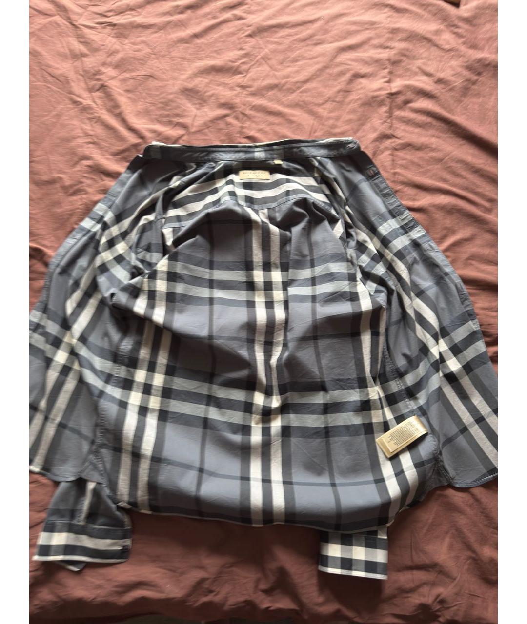 BURBERRY Антрацитовая хлопковая классическая рубашка, фото 3