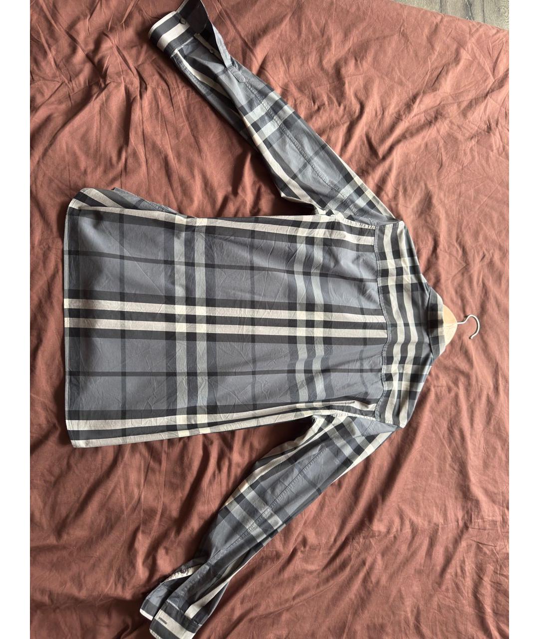 BURBERRY Антрацитовая хлопковая классическая рубашка, фото 2